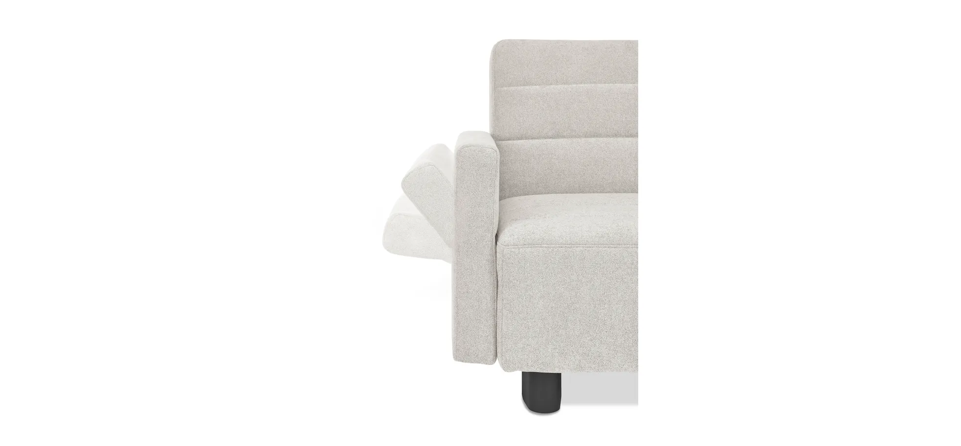  Faltsofa Easy - 2-Sitzer, ca. 140 cm inkl. Schlaffunktion/Armlehne verstellbar, Stoff, Creme