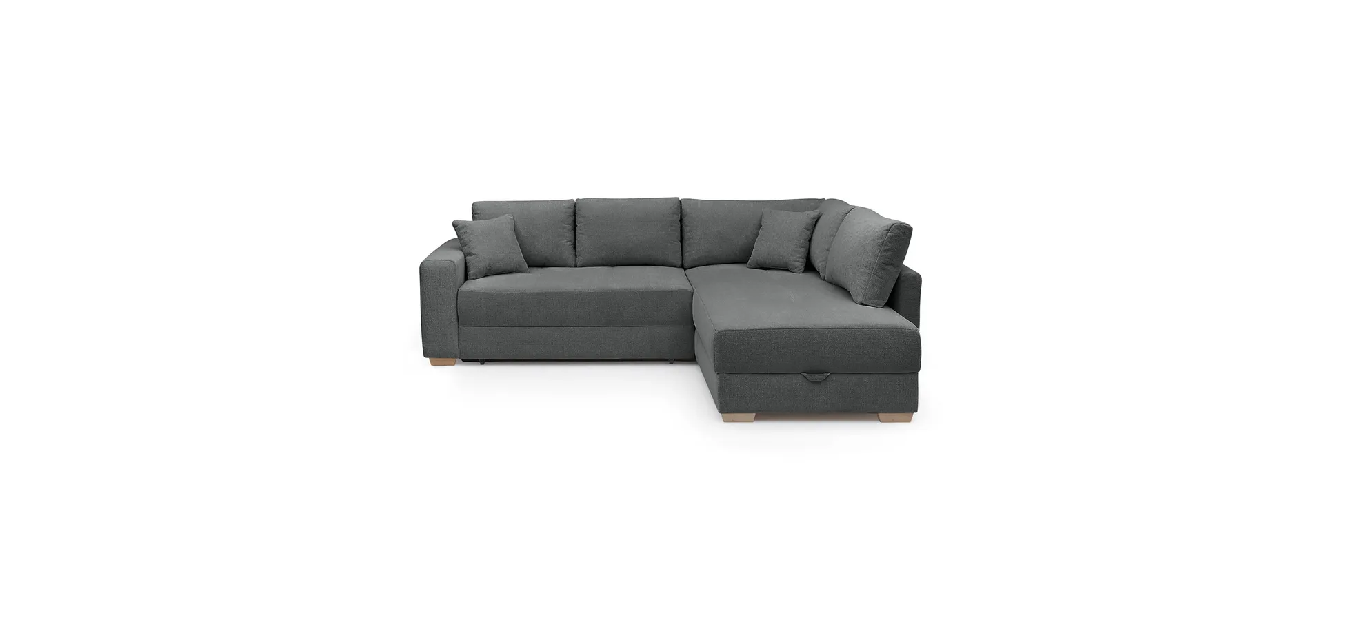 Ecksofa, Stoff Chenille dunkelgrau - Jyte