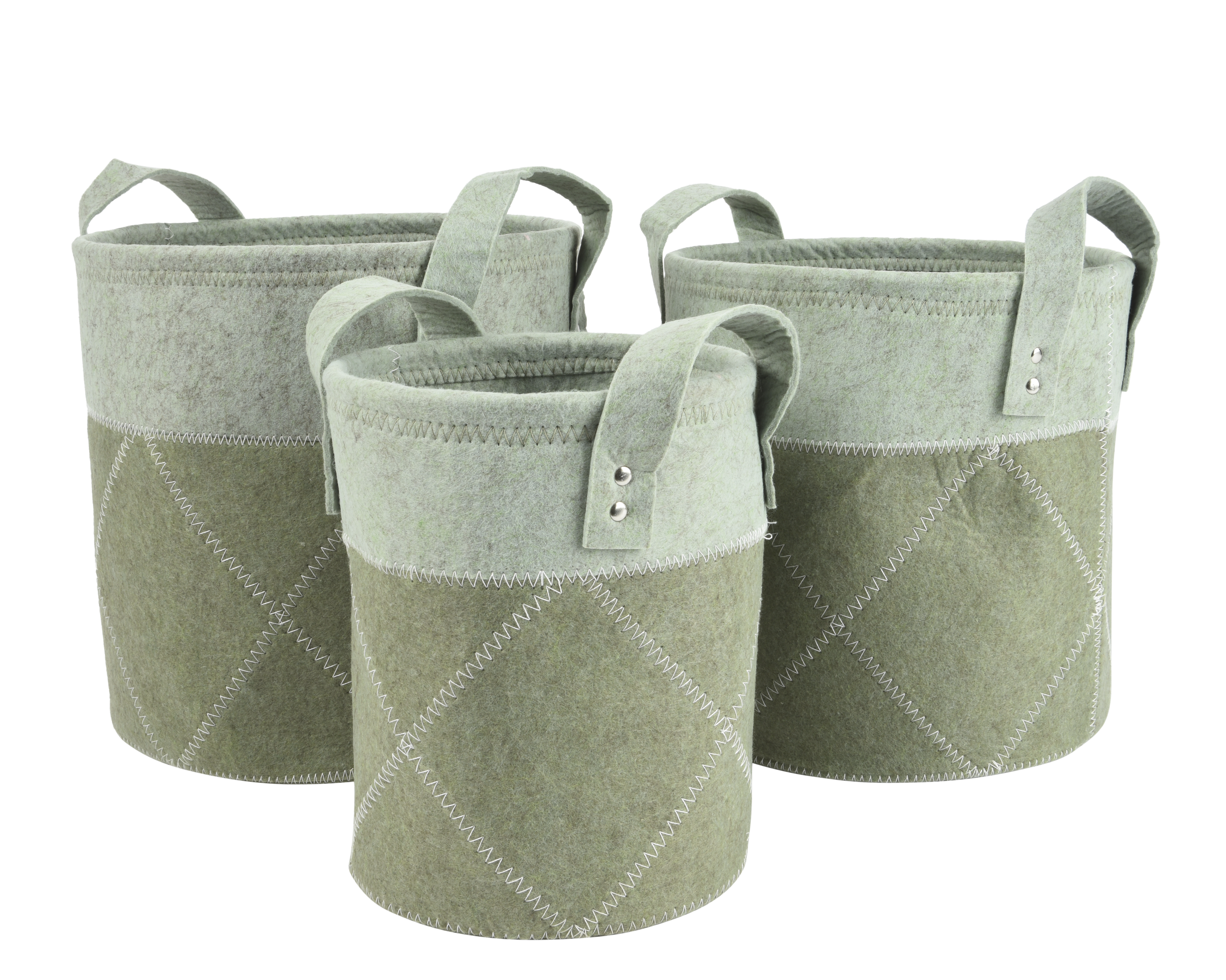 Korb, mittel - grün, Filz, Ø27-H28cm