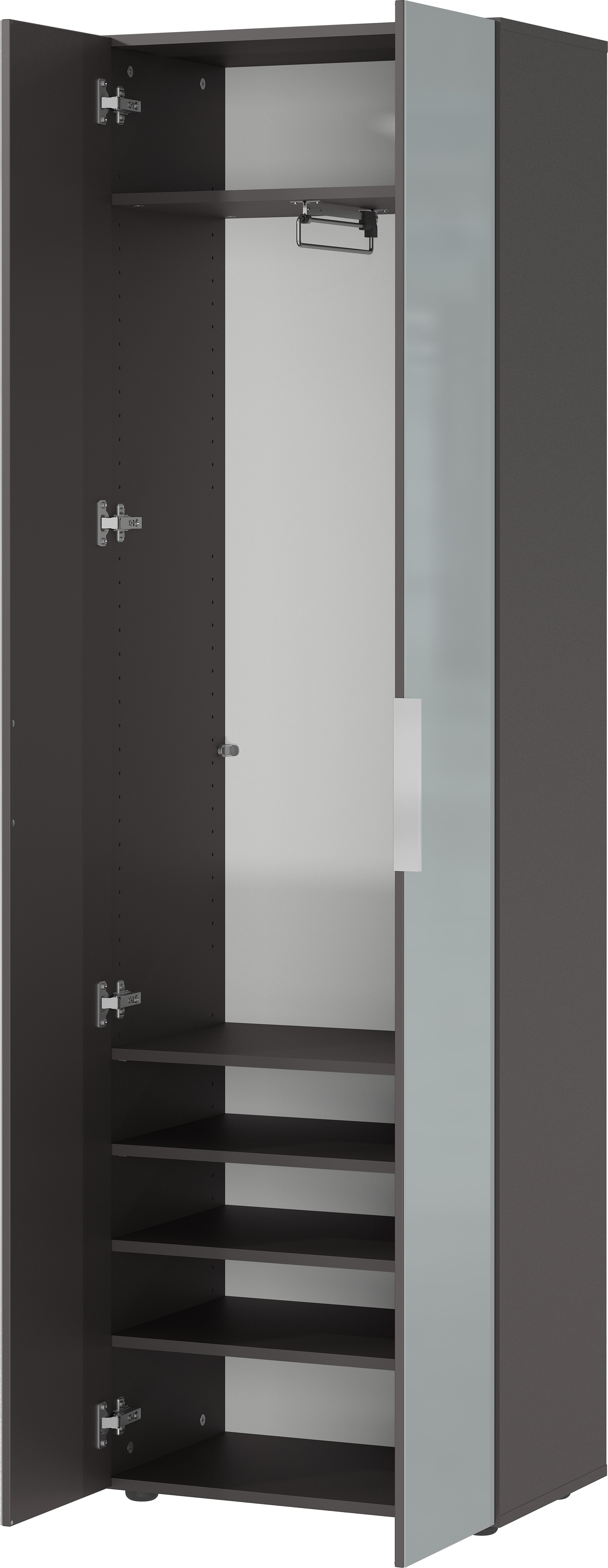 Garderobenschrank 2-türig, graphit - Gillian