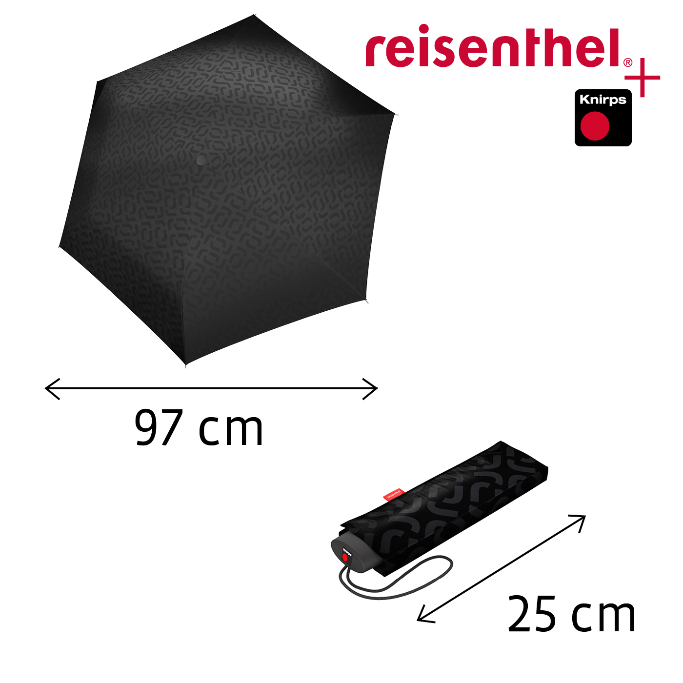 reisenthel, Regenschirm umbrella pocket - mini signature black hot print