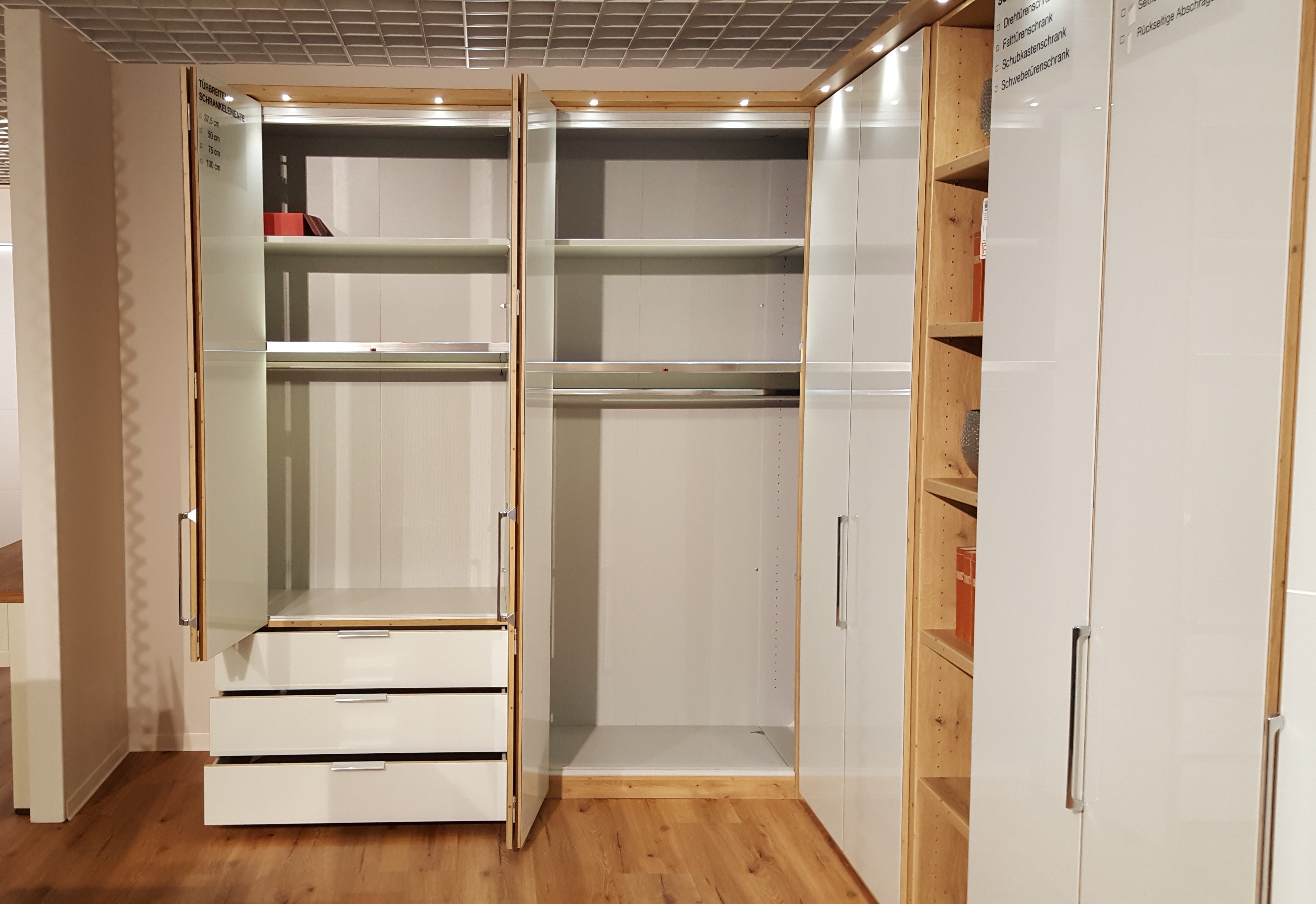 Eckkleiderschrank, Bianco-Eiche Nachbildung - LS 231120 \ 2000