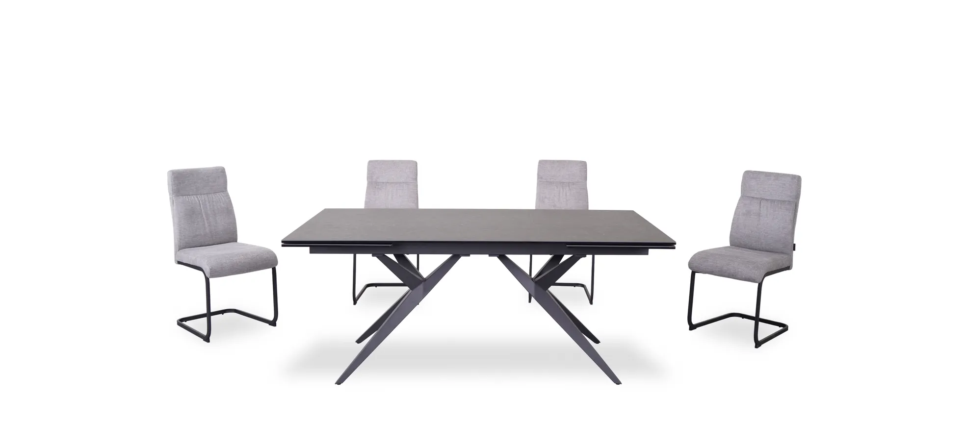 Esstisch, Glaskeramik dunkelgrau, ausziehbar - Michela