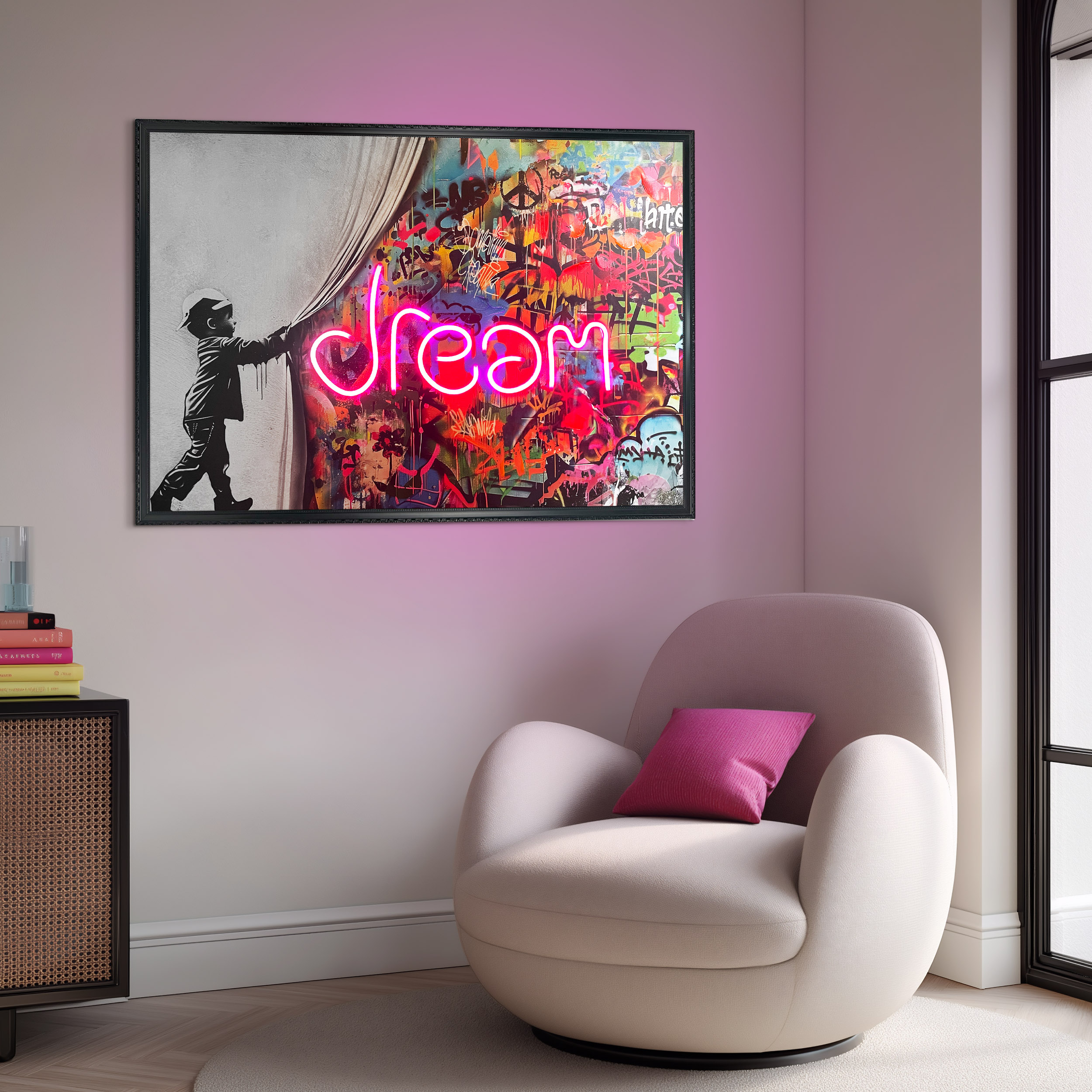 Neon LED Art Black - 70x100cm, dream