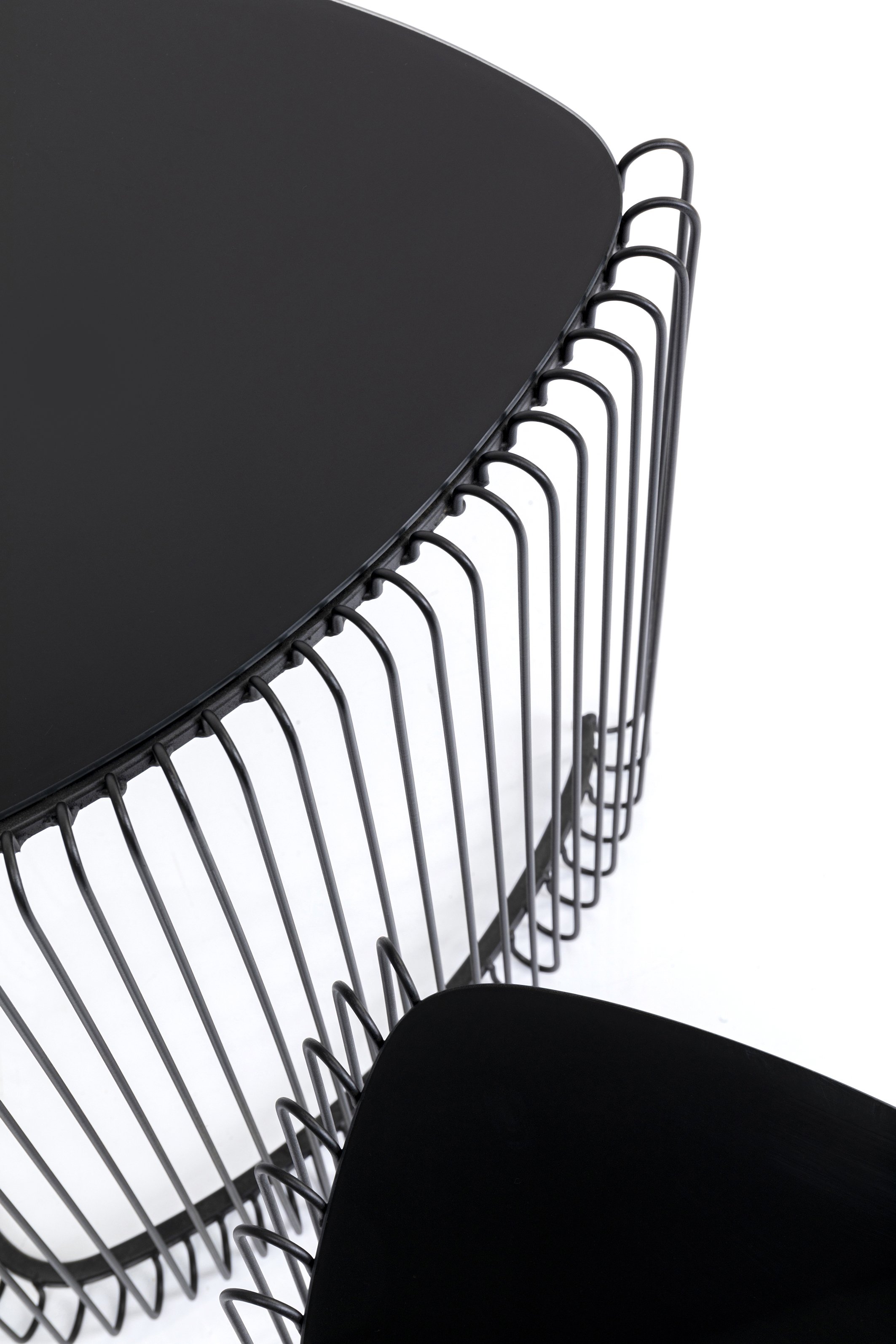 Beistelltisch Wire Triangle, schwarz, 2-er Set - Bestelltisch