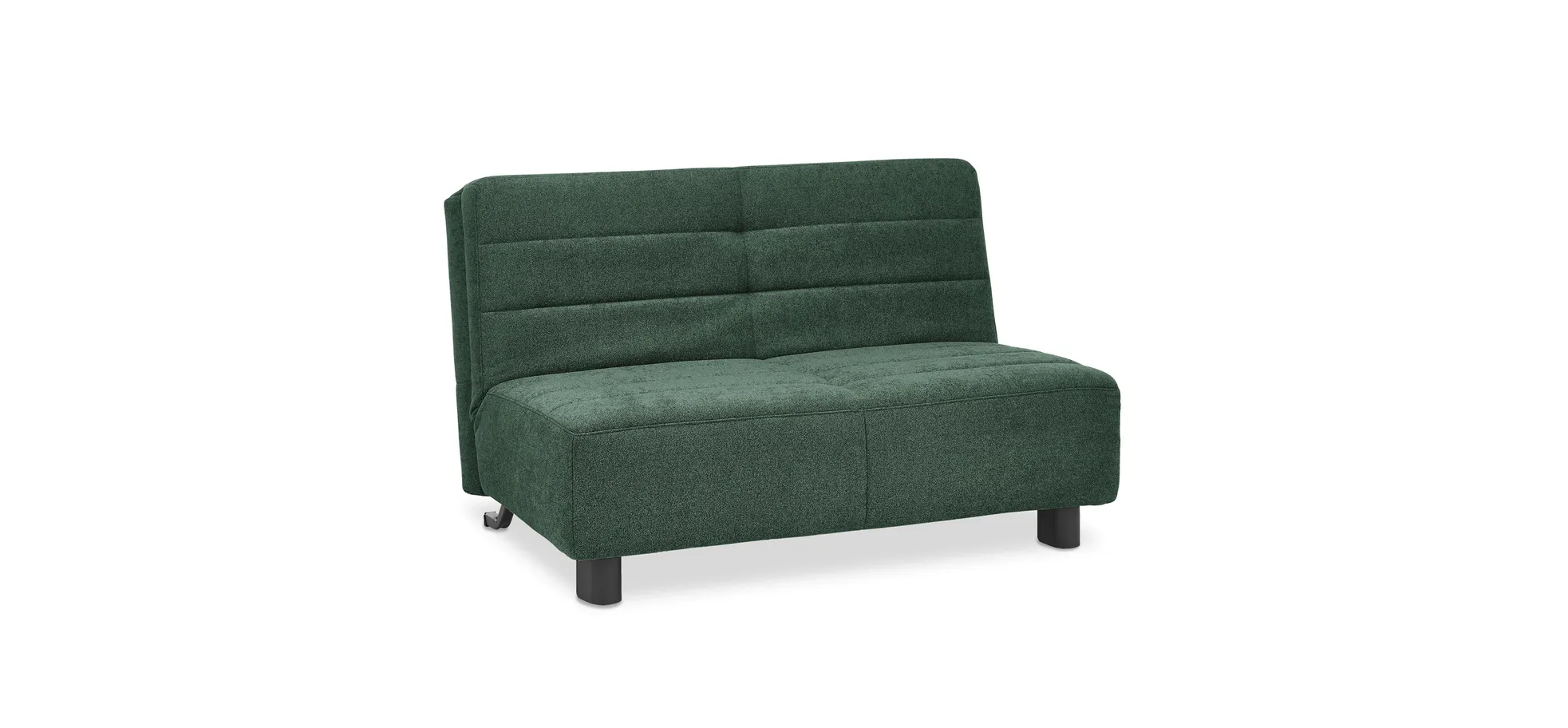  Faltsofa Easy - 2-Sitzer ohne Armlehne, ca. 140 cm inkl. Schlaffunktion, Stoff, Dunkelgrün