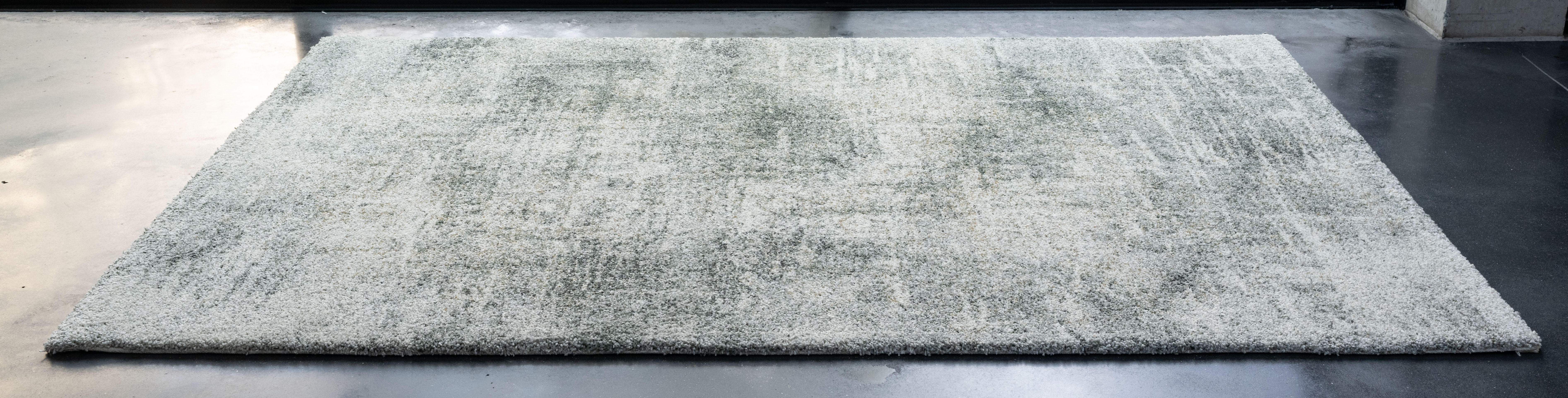 Webteppich, weiß-grün-grau, 133x195 cm - Rehari