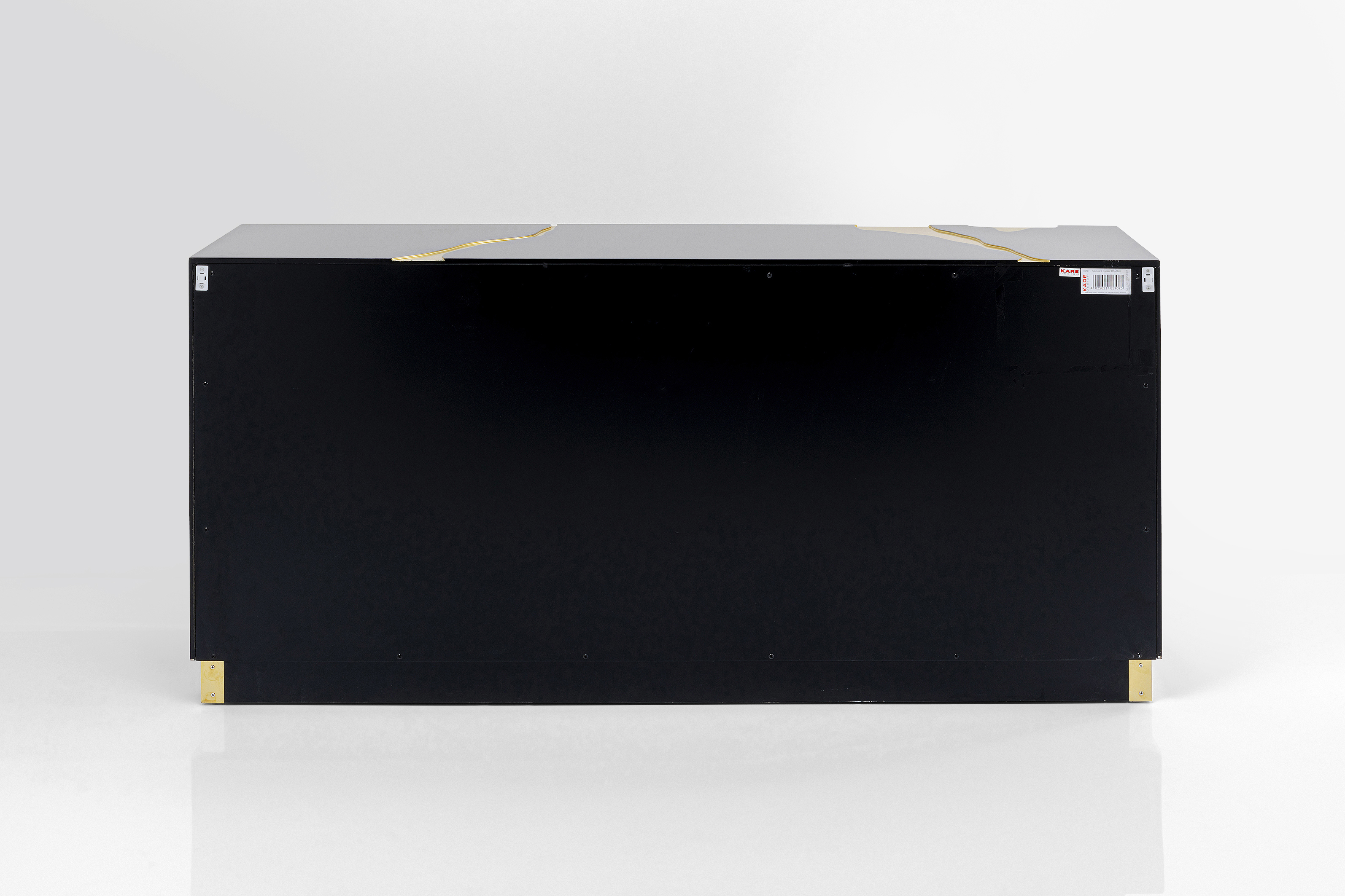 Sideboard, schwarz/gold, 4 Türen - Cracked