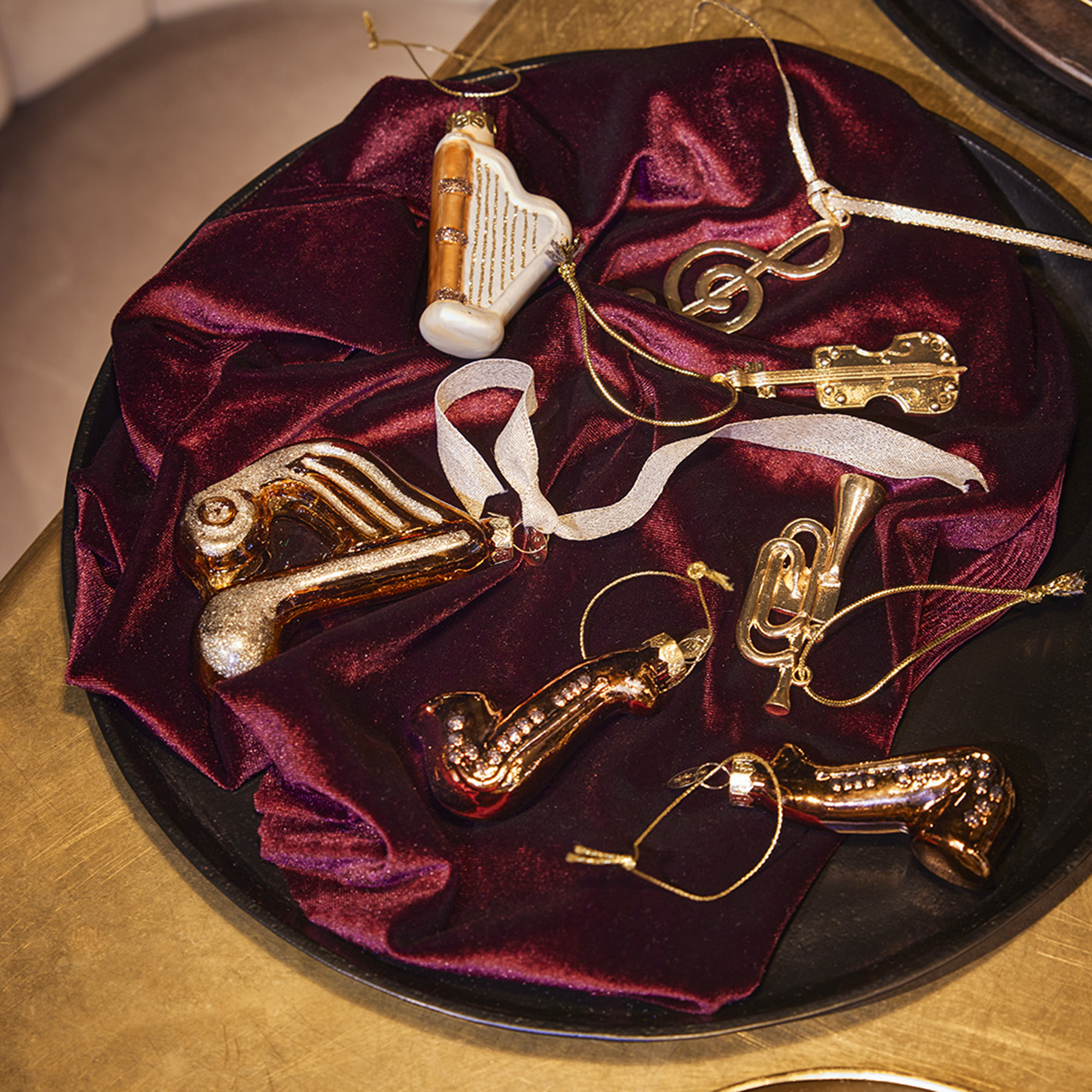 Hänger Noten - braun, Glas, L8-W2.80-H9.70cm