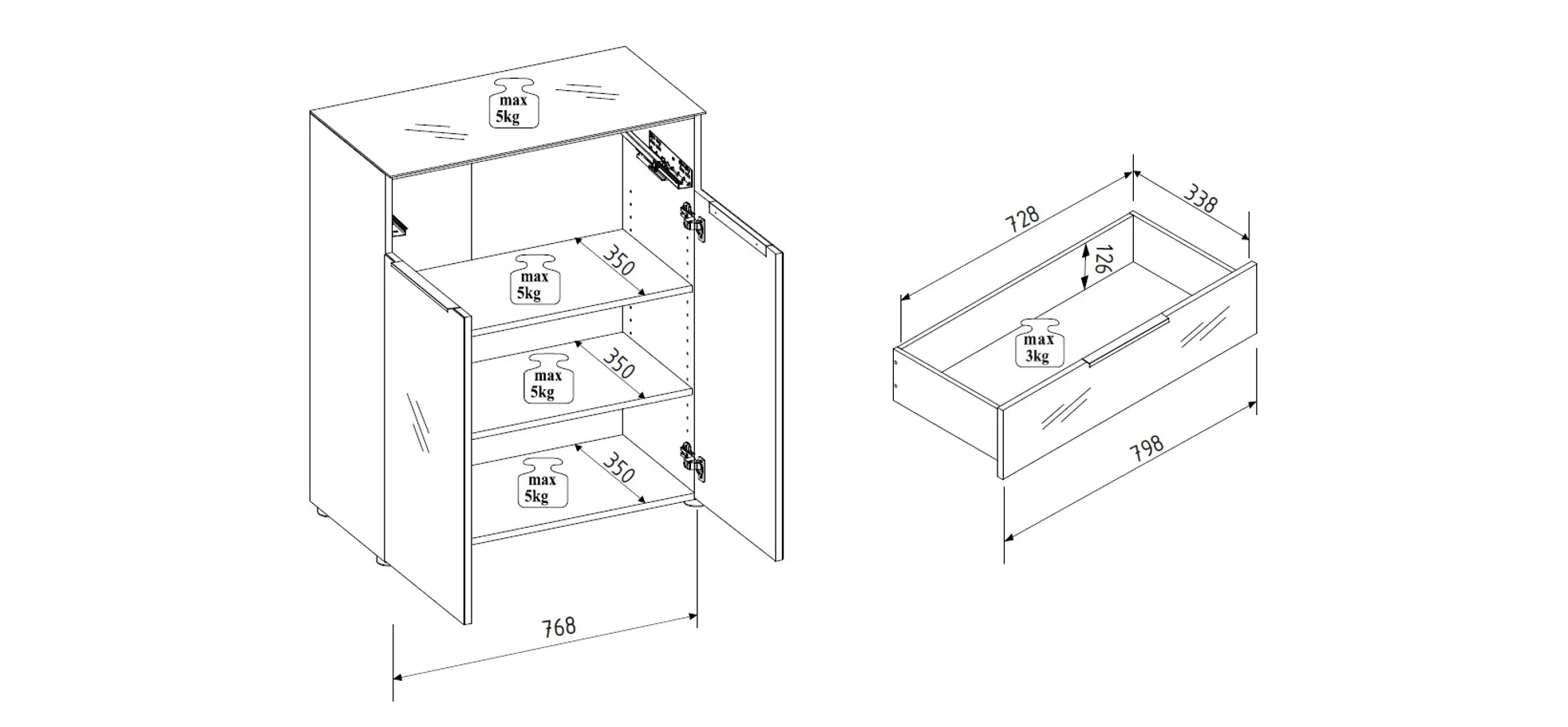 Schuhschrank, Riva Eiche - Ilaria