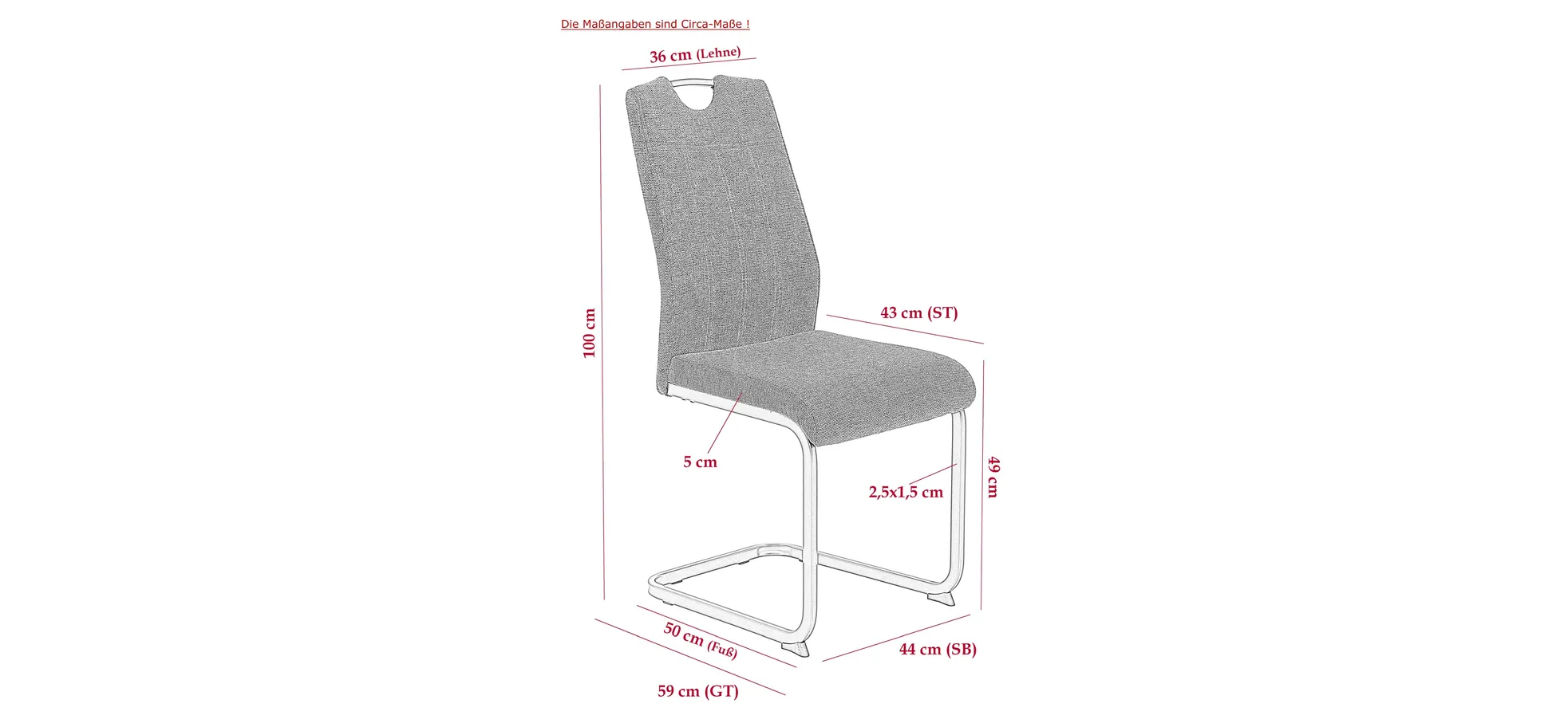 Schwingstuhl, anthrazit, Belastbar bis 140 Kg - MyToGo642