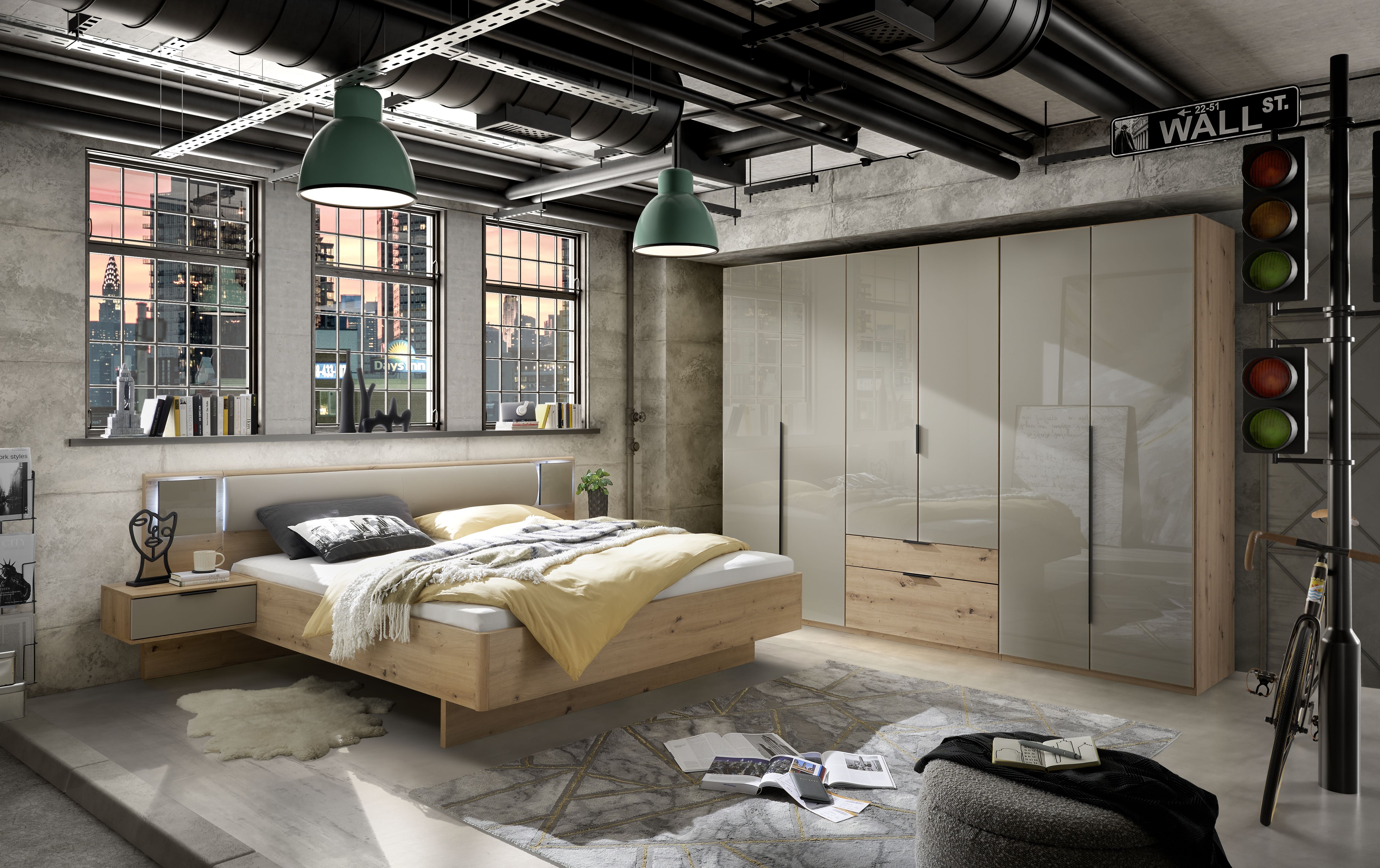 Drehtürenschrank, Eiche Nachbildung   - MyStyle 3058