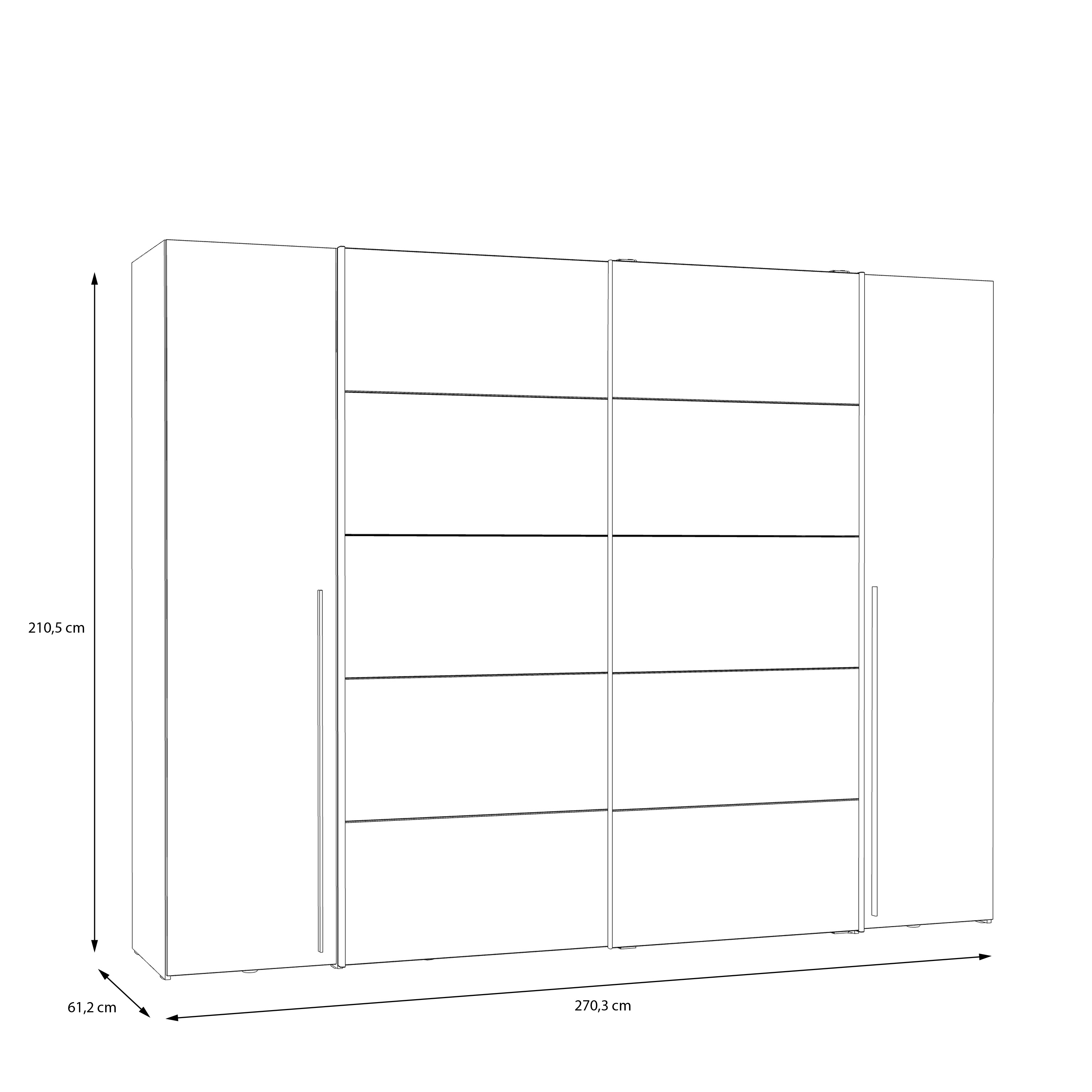 Kleiderschrank, Eiche, Salbei - Fahda