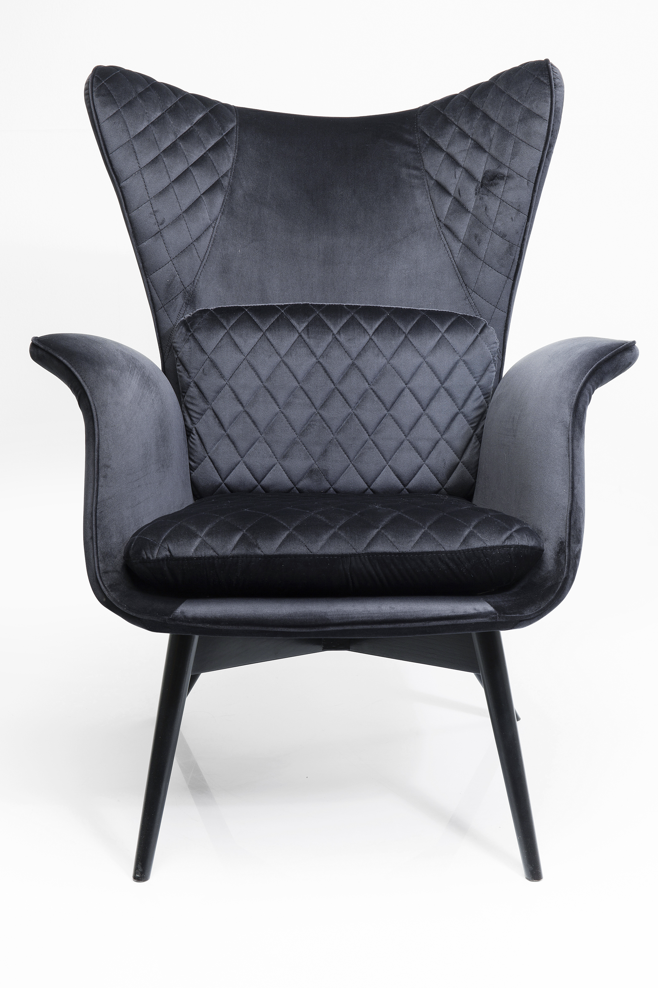 Sessel Tudor, schwarz, Samtoptik - Tudor