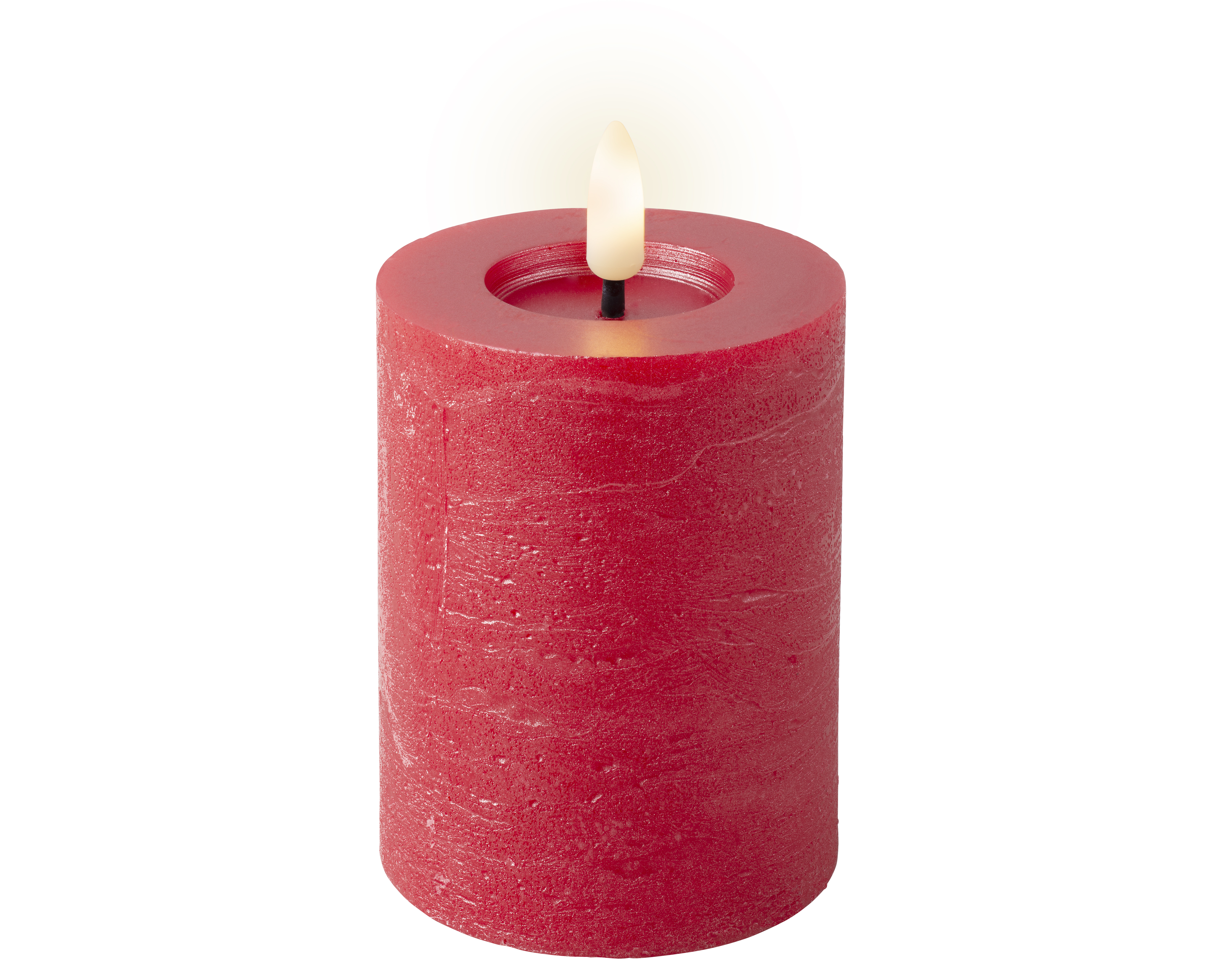 LED Kerze Wachs - weihnachtsrot/warmes weiss, Wachs, Ø7-H11.20cm-1L