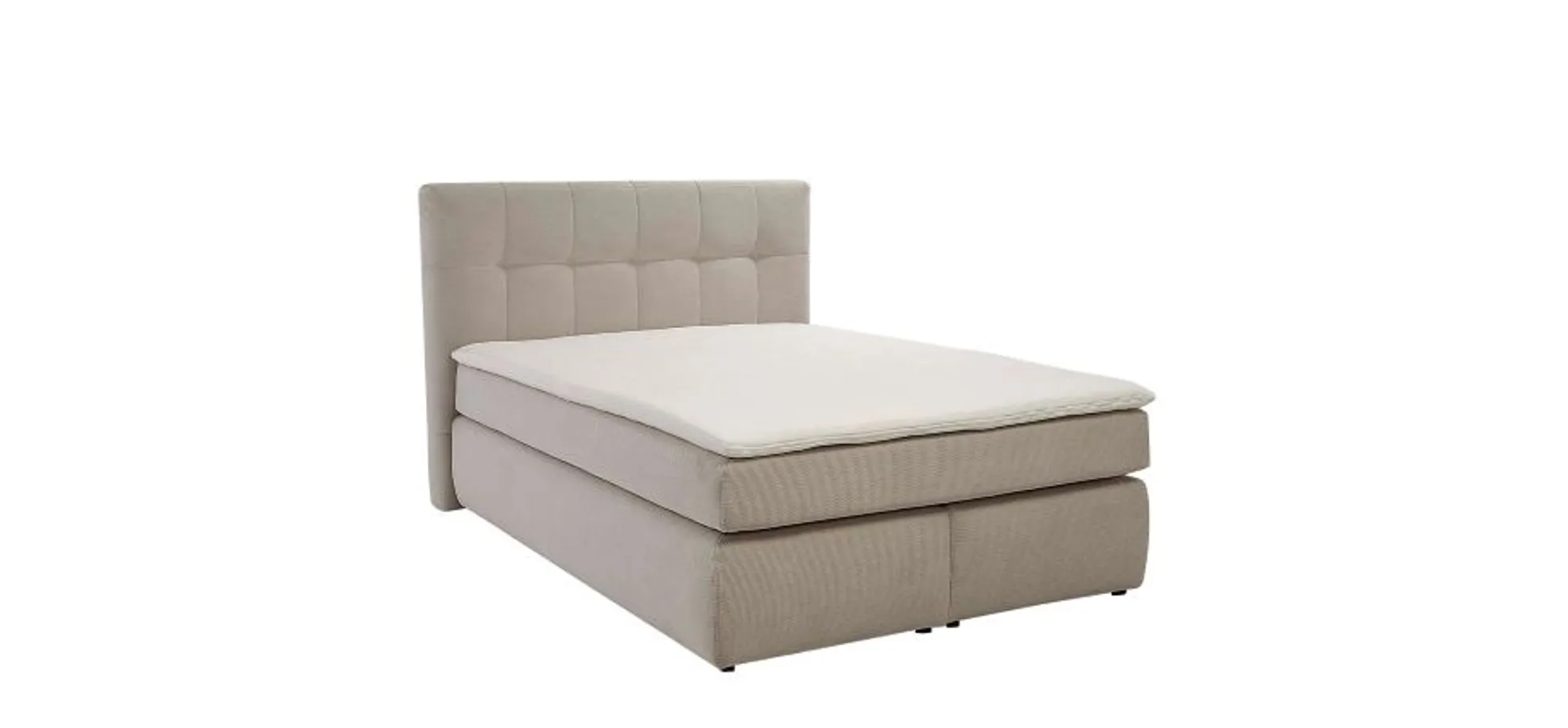 Boxspringbett, Feincord beige, - Janah