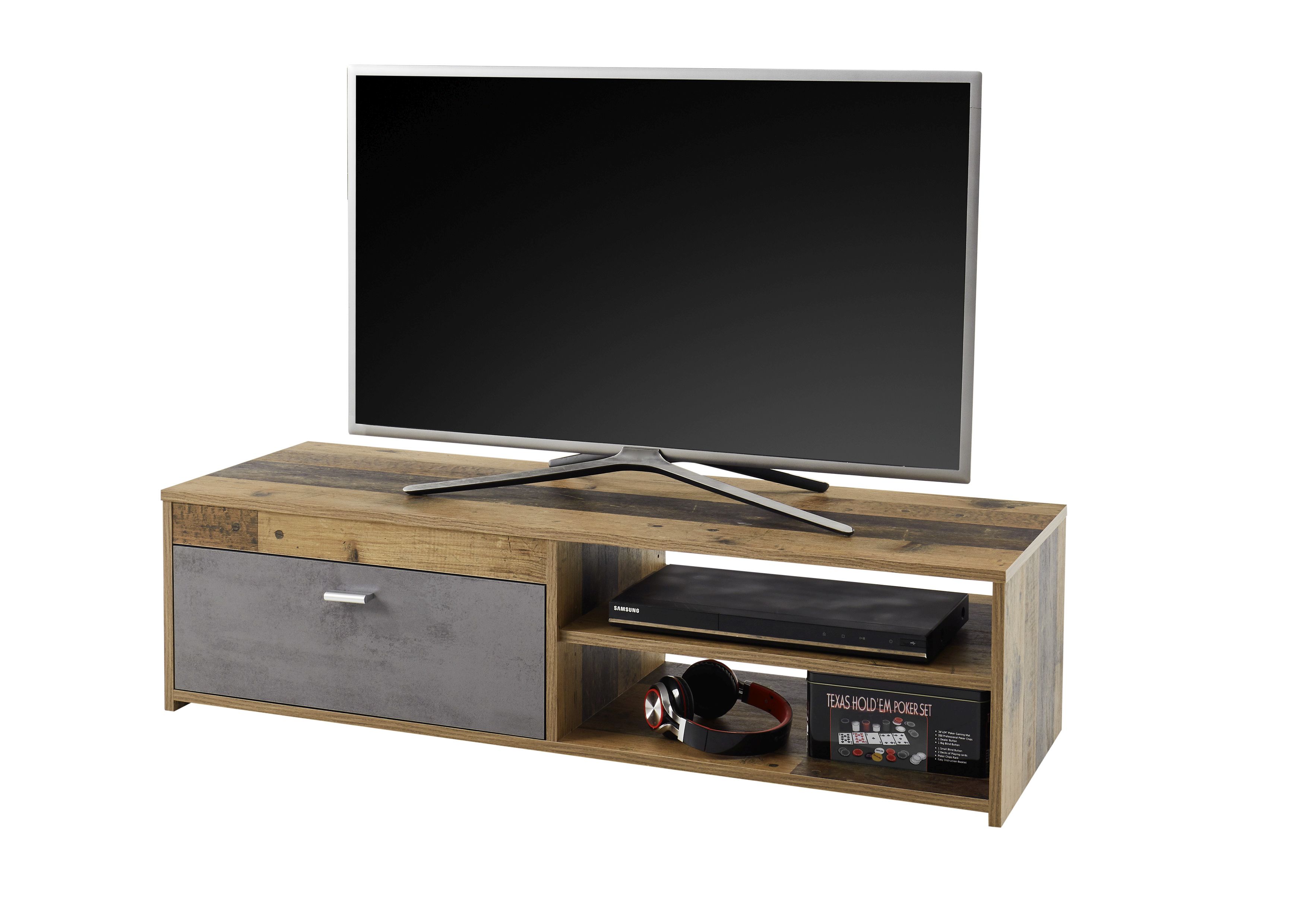 TV-Lowboard, Old Style dunkel Dekor - Gemma