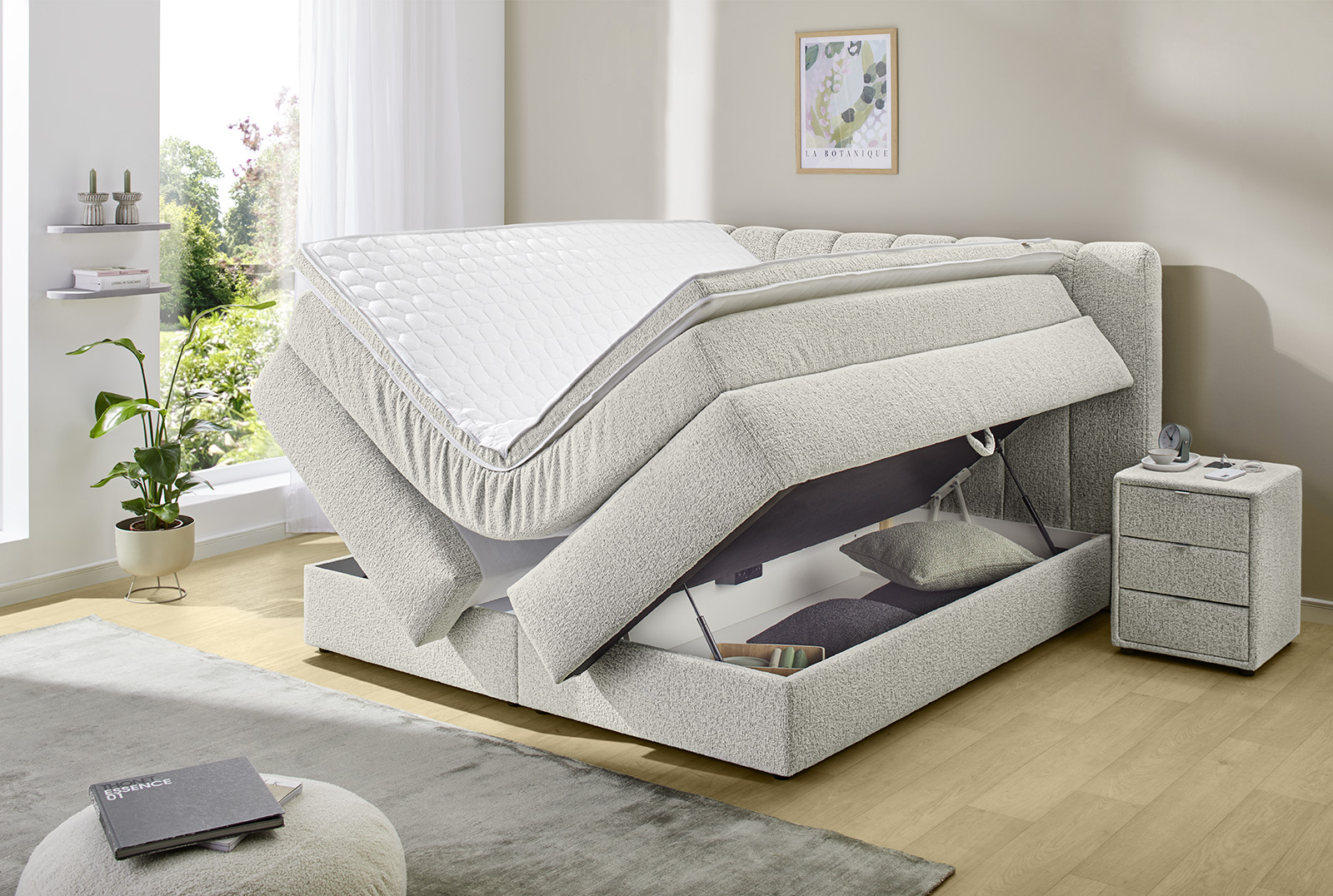 Boxspringbett, beige - MyStyle 3111
