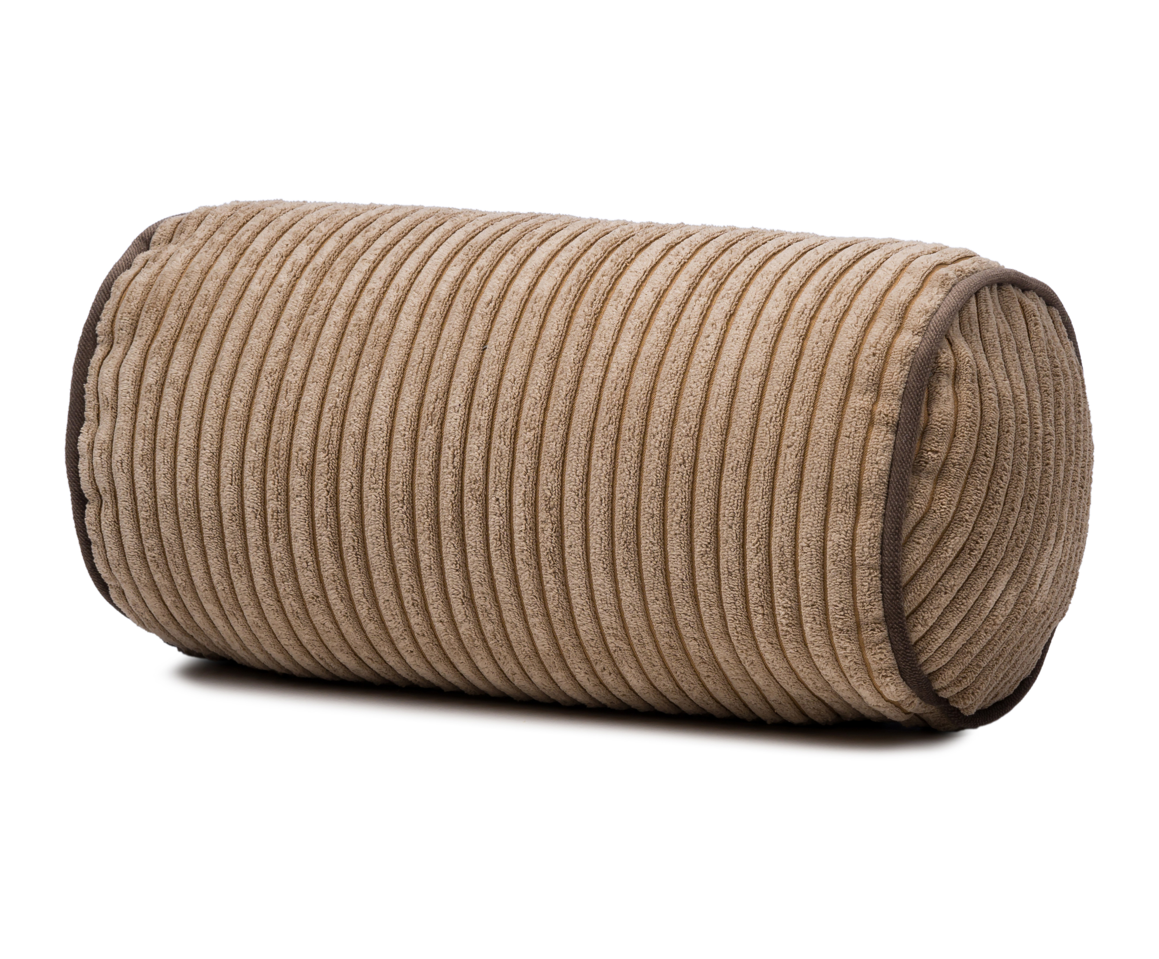 Kissenrolle Anafi, cordoptik - 40x20cm, 100% polyester, taupe