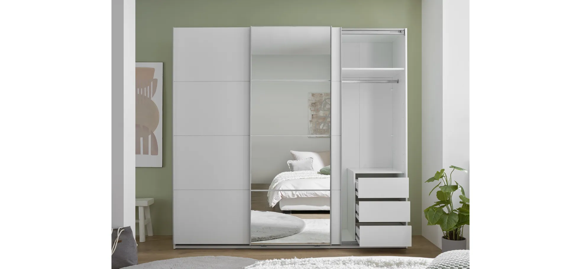 Schwebetürenschrank, weiß - MyStyle 3056