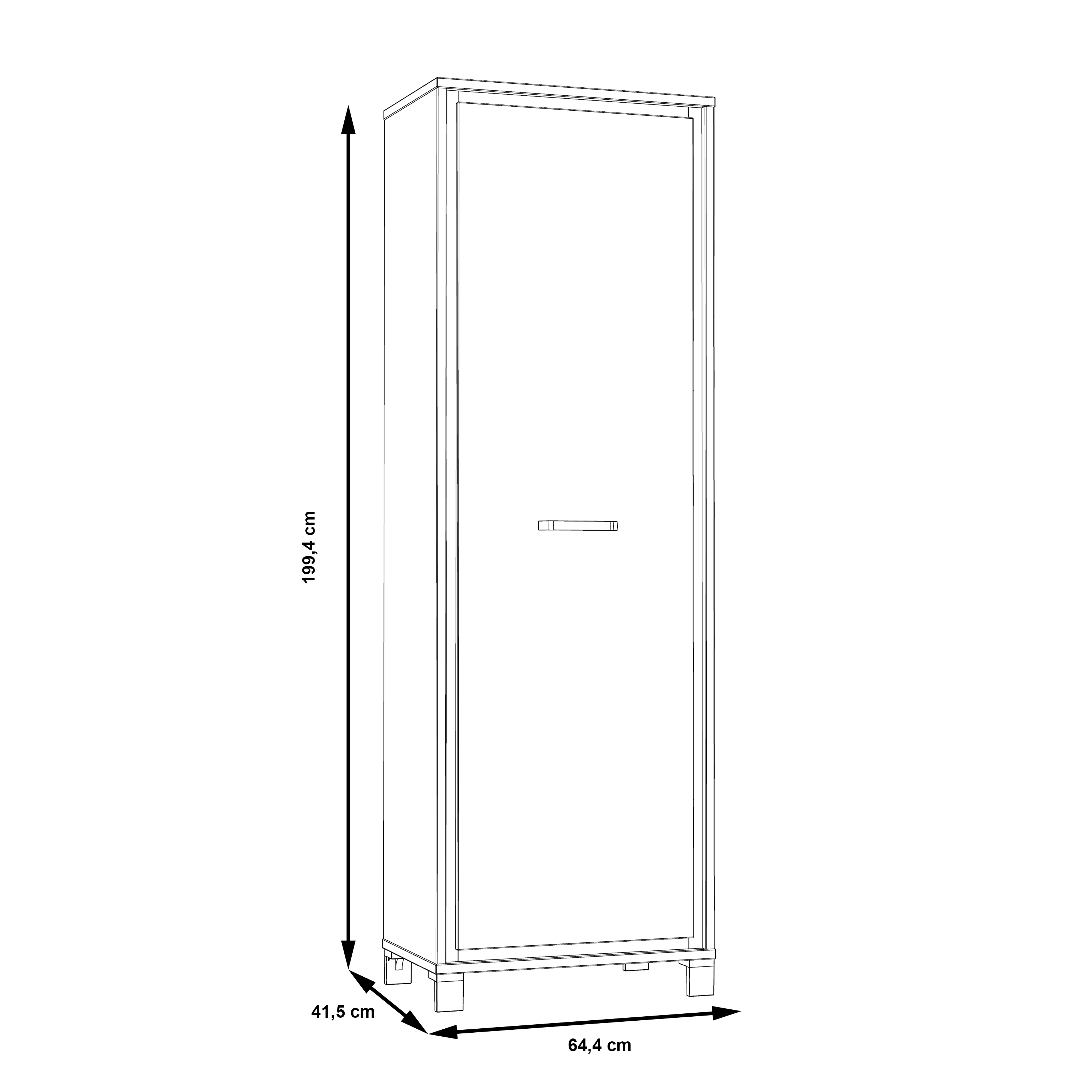 Garderobenschrank, Artisan Eiche, schwarz - MyTogo557