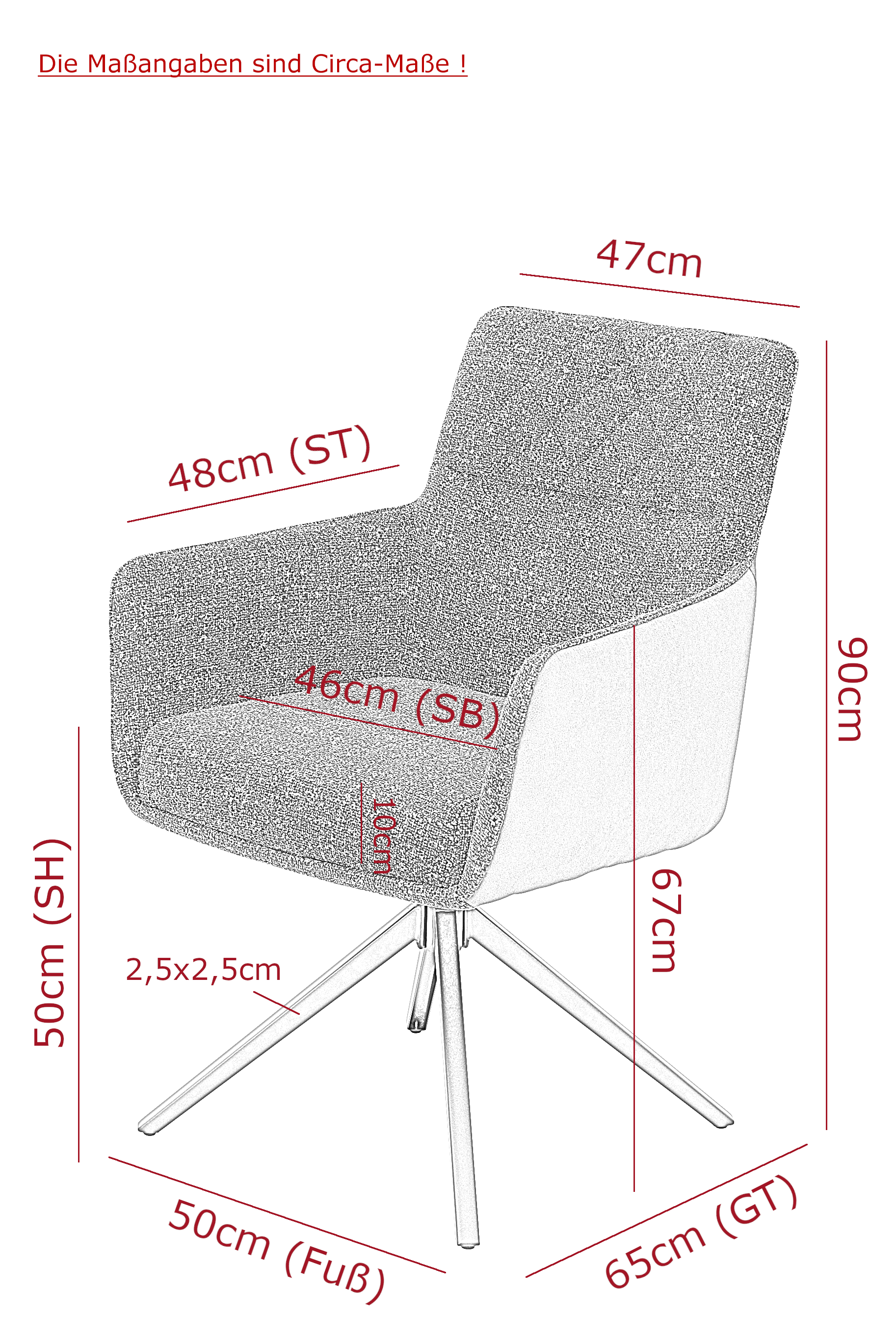Armlehnstuhl, anthrazit - MyStyle 4034