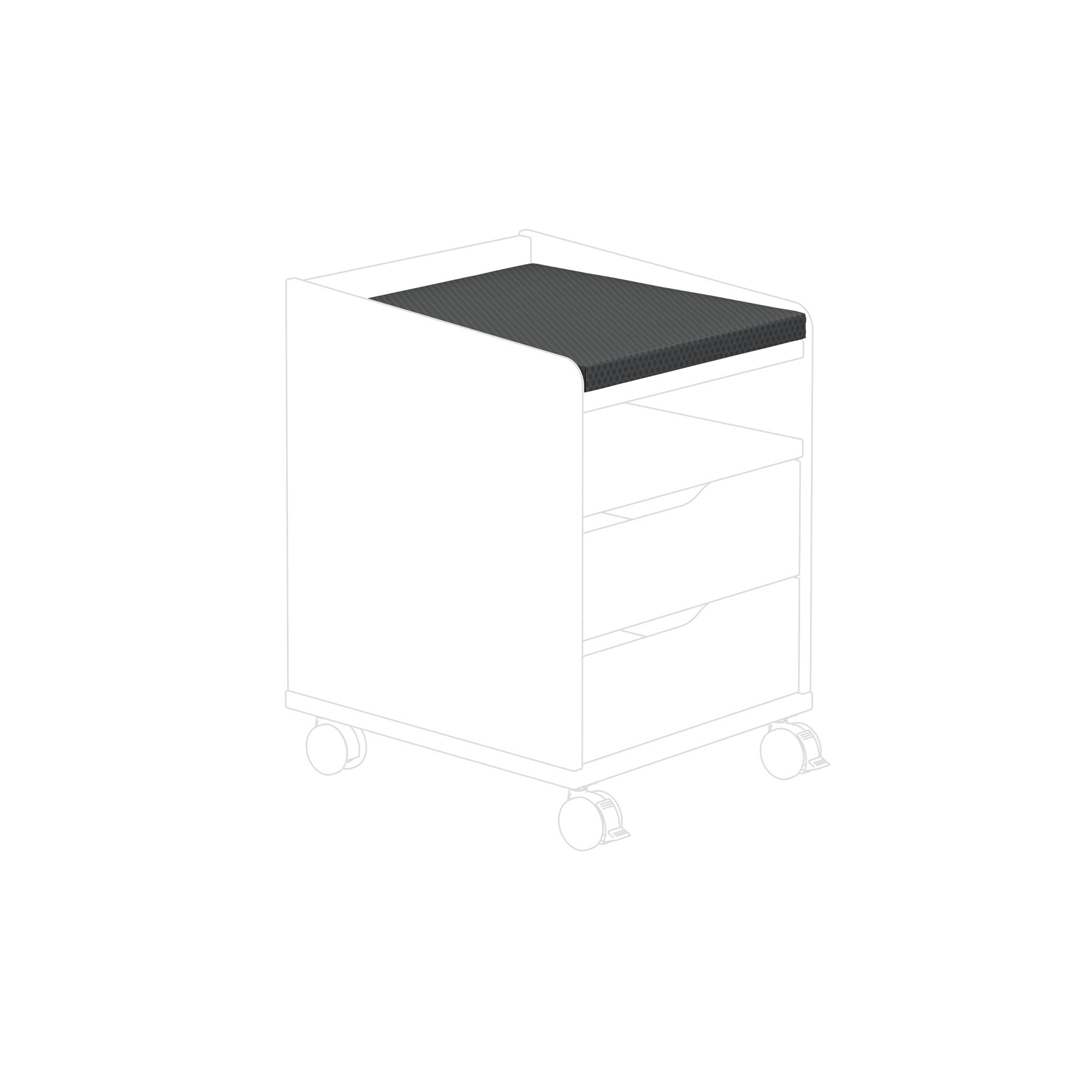 Sitzpolster für Rollcontainer,  grau - Diego