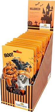 Ausstecher-Set Halloween - Edelstahl, 4 Motive Halloween (Spinne, Kürbis)