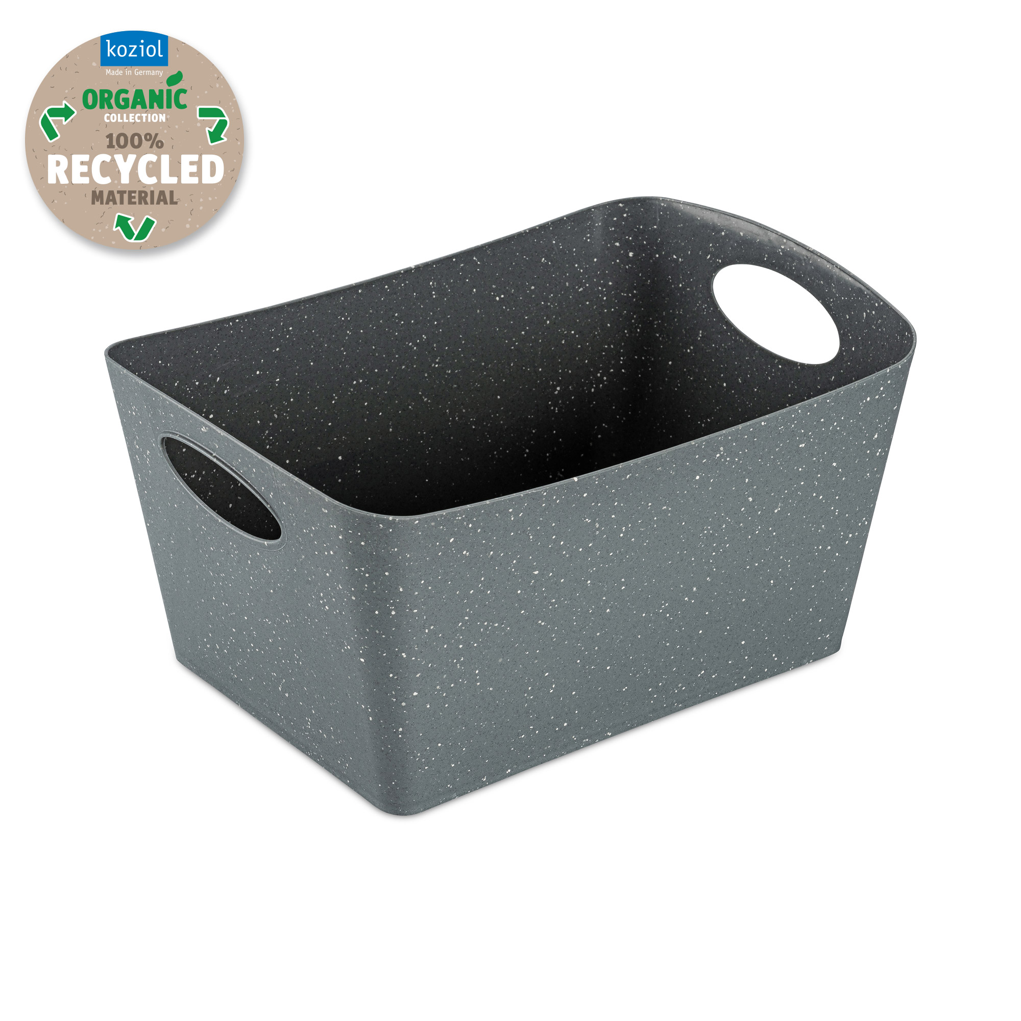 Aufbewahrungsbox 3,5l, recycled ash grey - ineinander schachtelbar, stabil, CO2-neutral