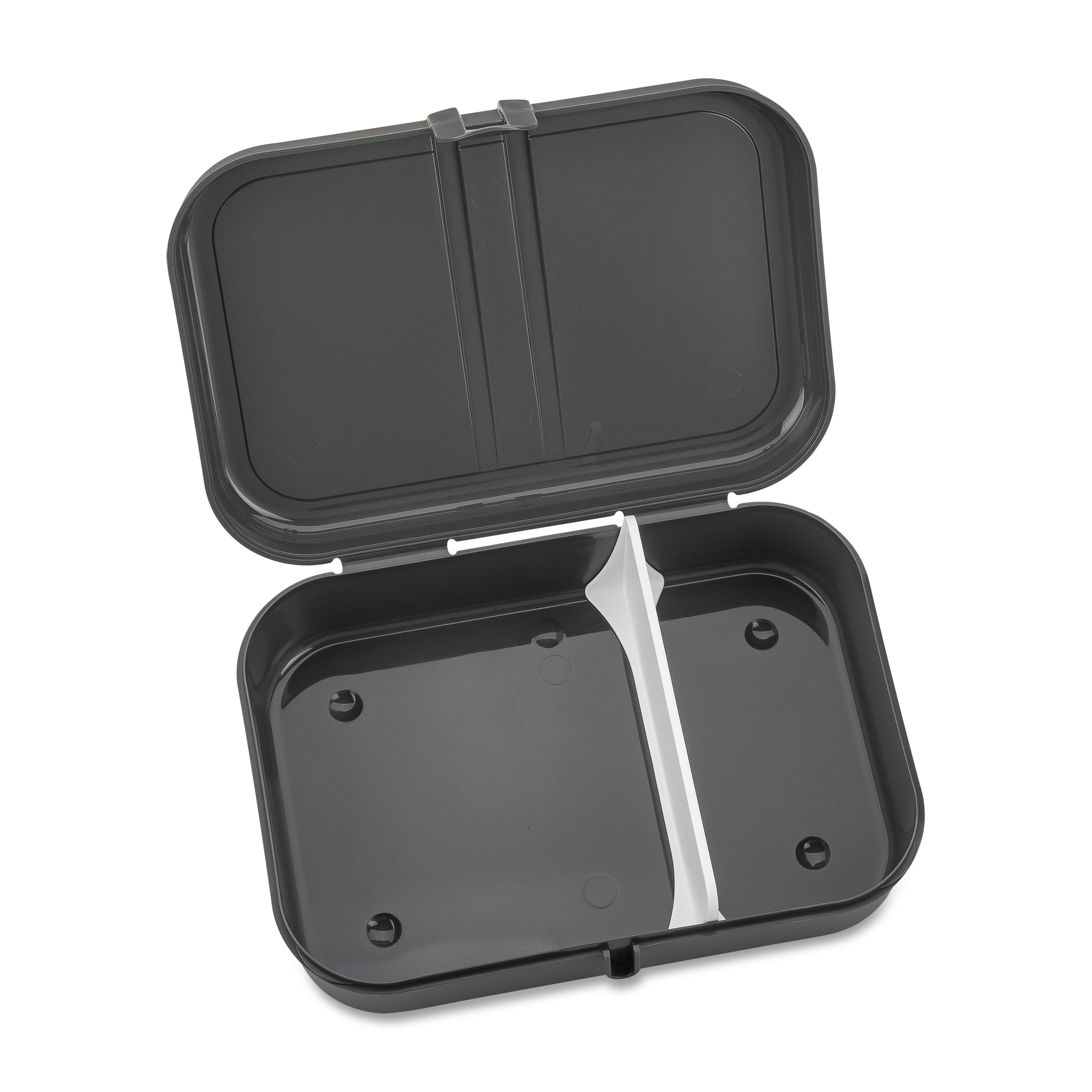 Lunchbox mit Trennsteg, nature ash grey - mit Clipverschluss, 100% CO2-neutral