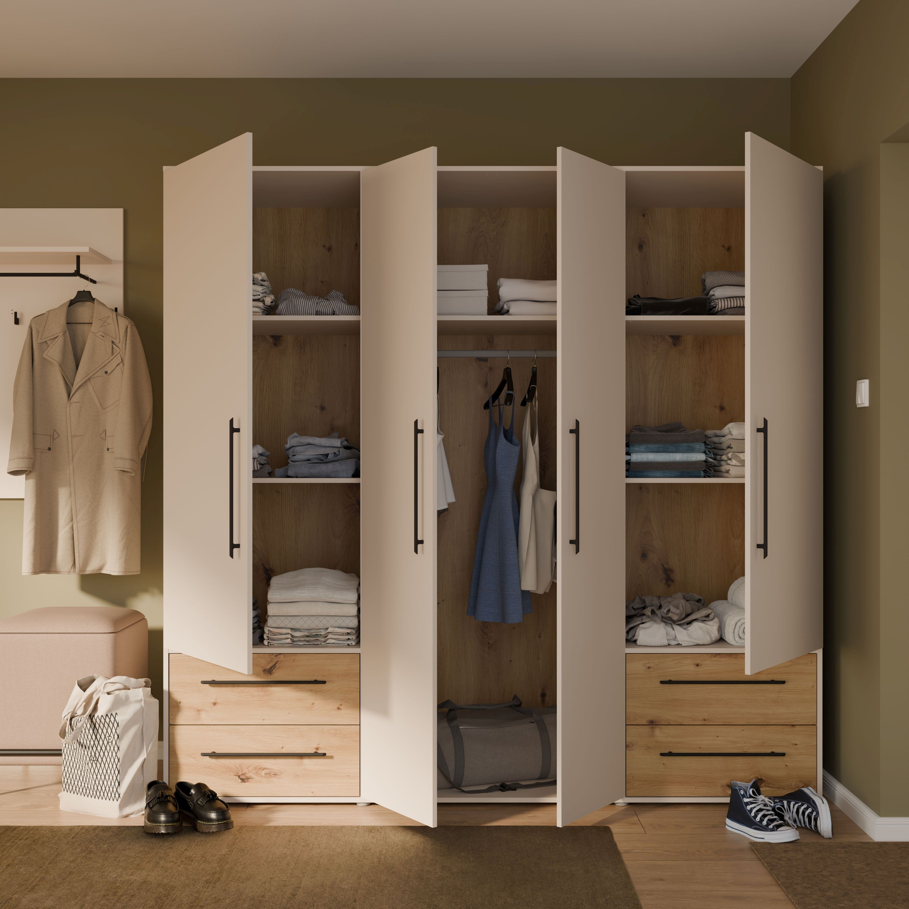 Drehtürenschrank, Dekor sand - Fathie