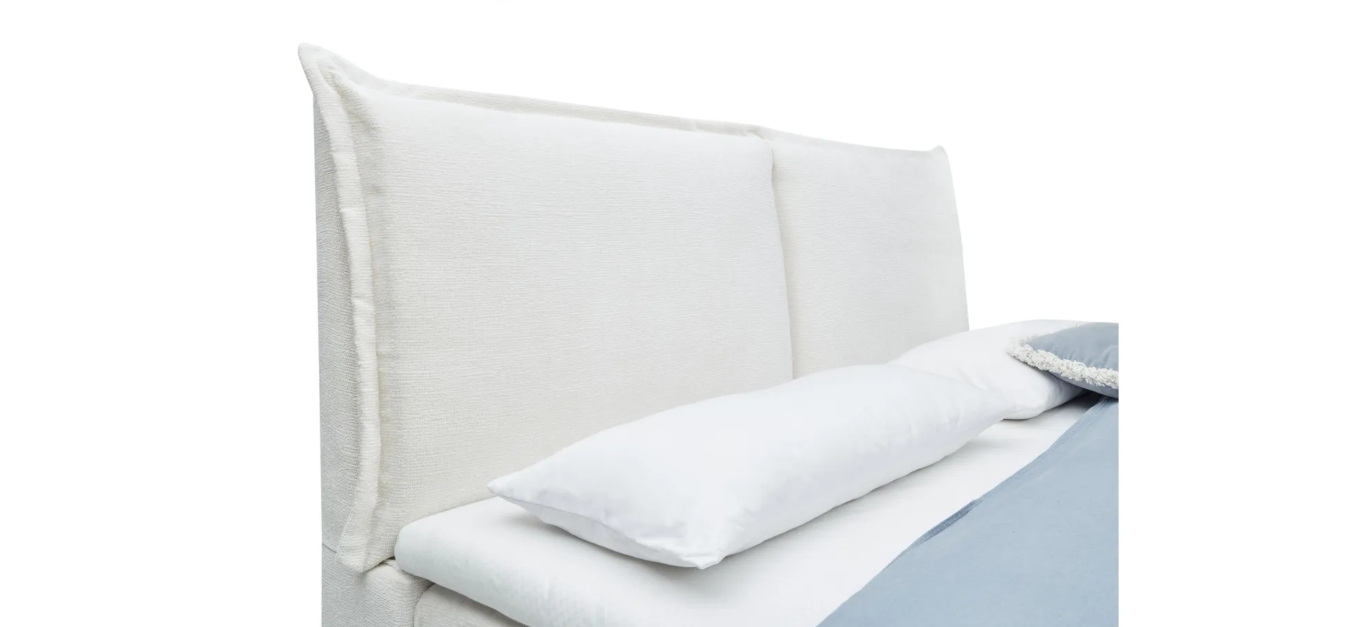Boxspringbett, Stoff White  - Sandrin A