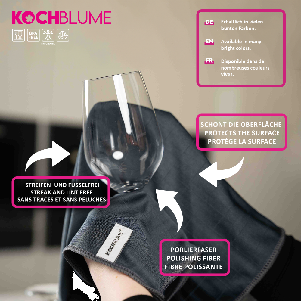 Poliertuch - anthrazit-grau