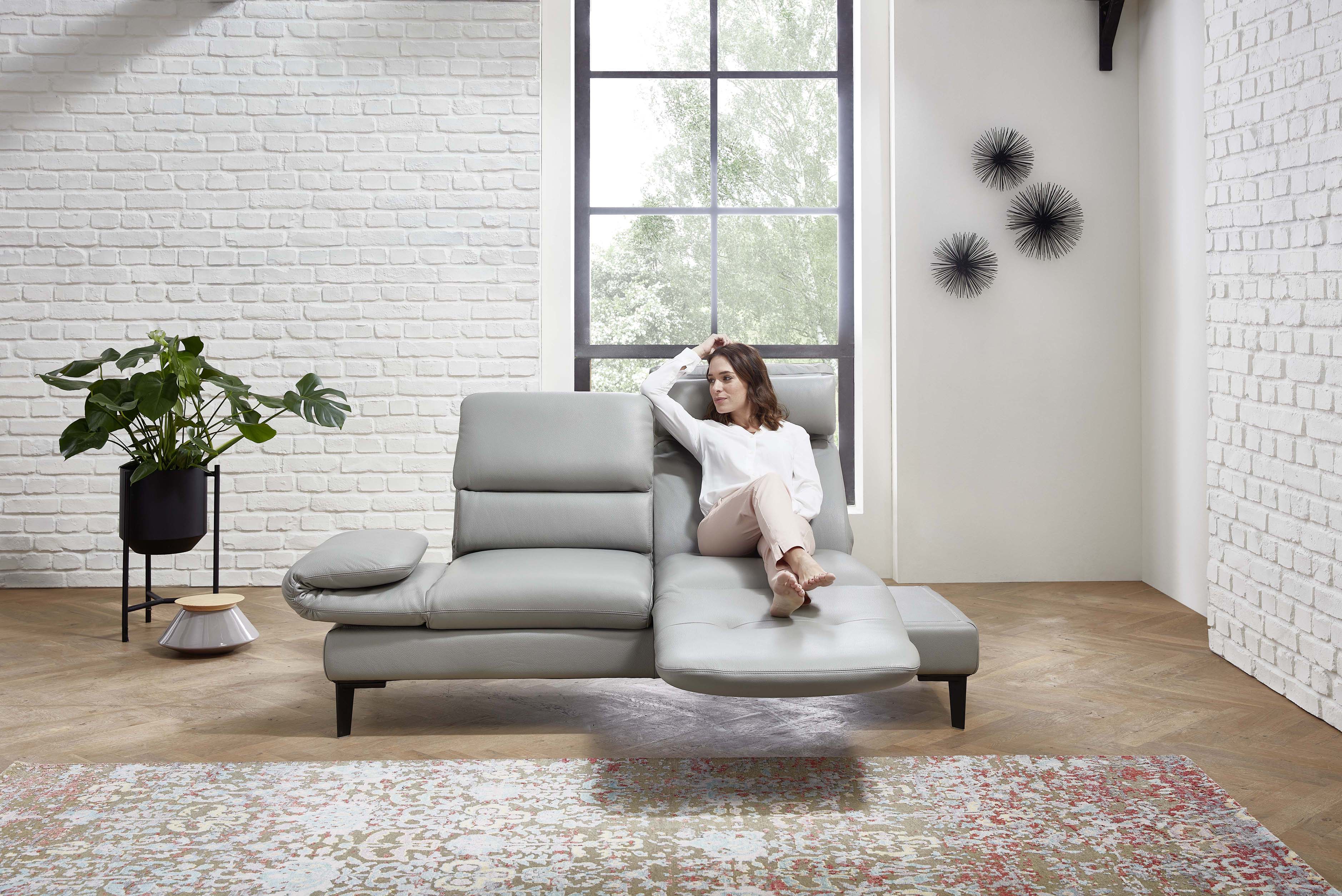 Sofa 2,5-sitzig, Leder Larina asche - MyStyle 2151