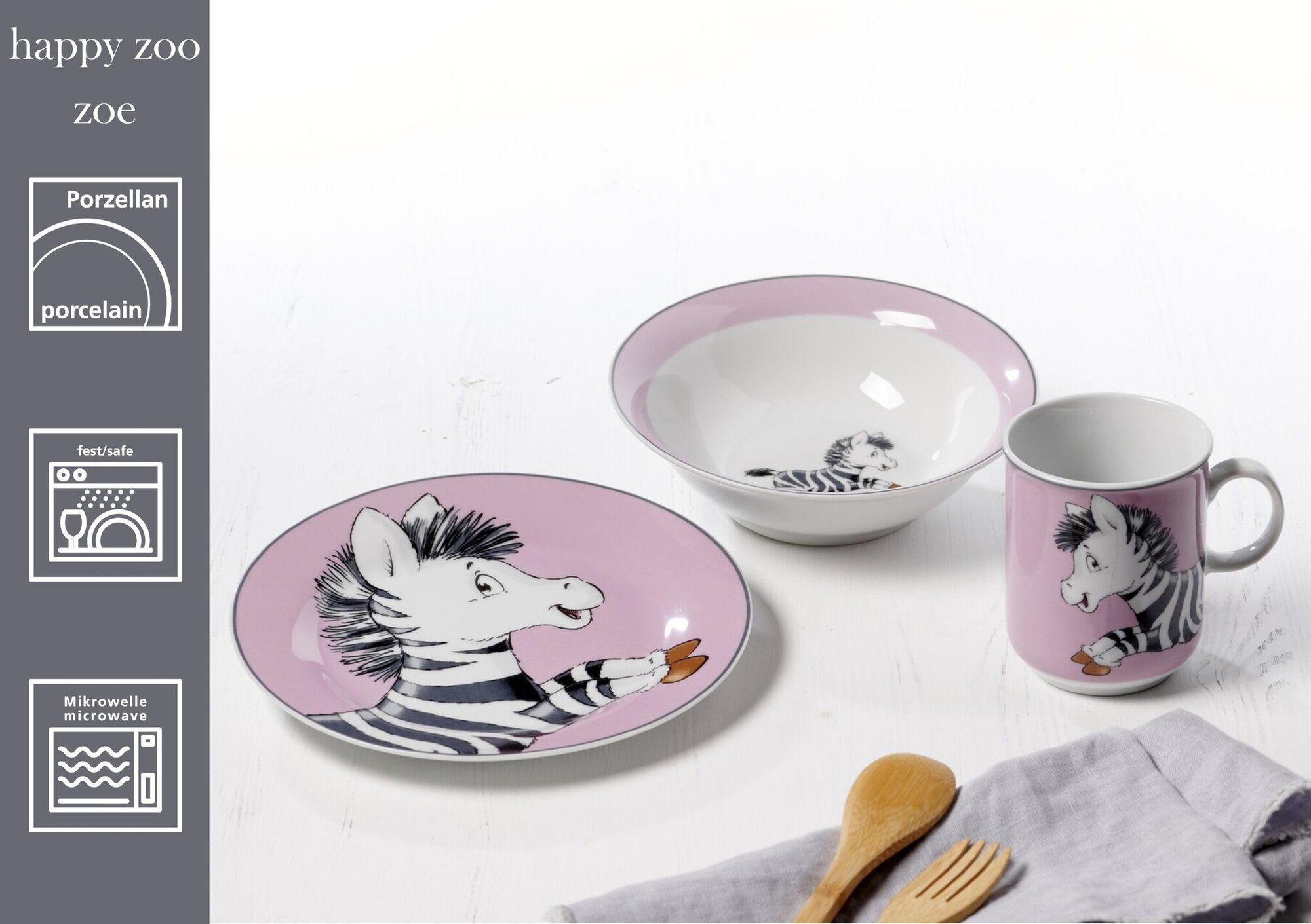 Schale Happy Zoo Zoe 16,5 cm - Porzellan, spülmaschinenfest, rund