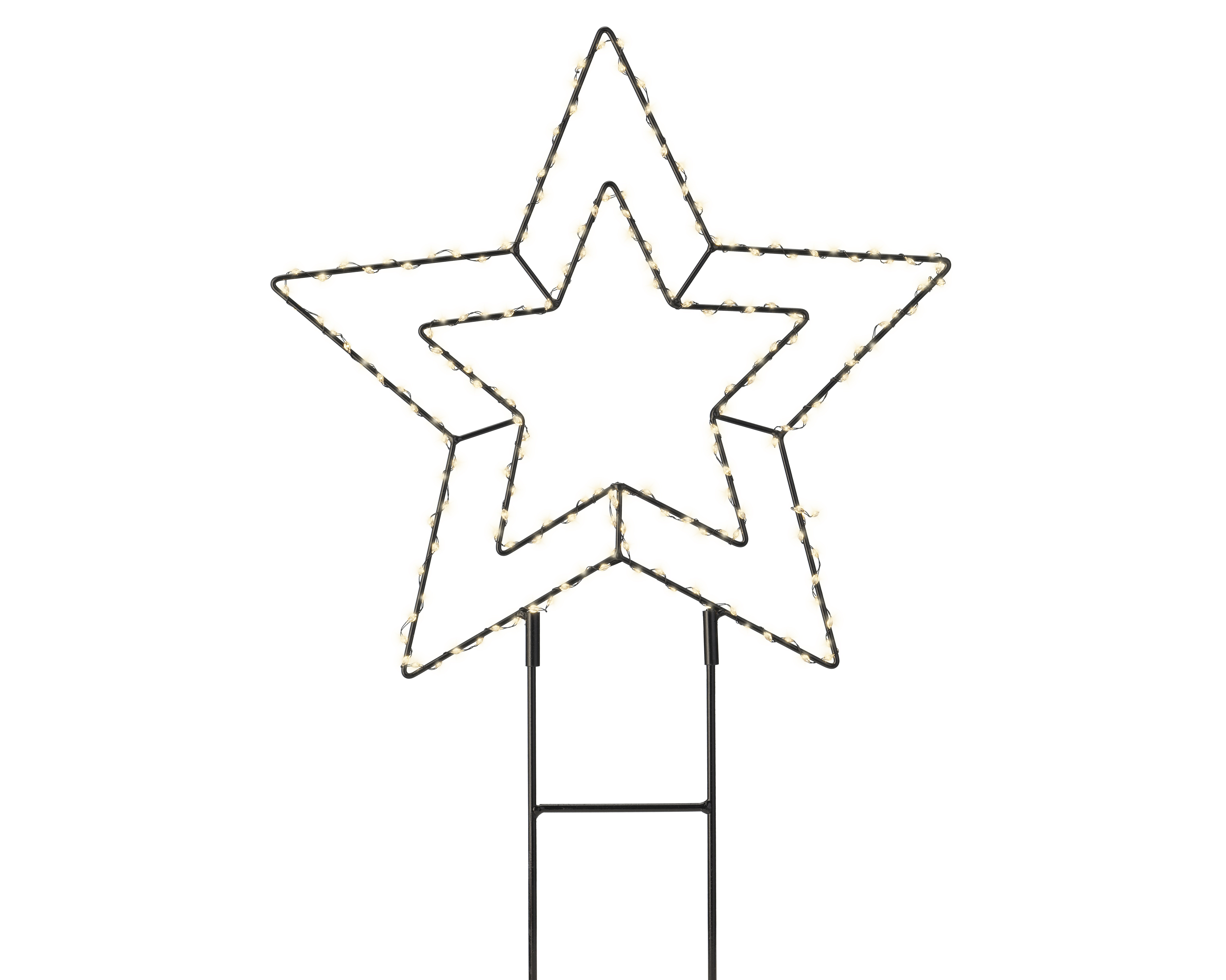 LED Stabbeleuchtung - schwarz/warmes weiss, Metall, Ø38-L0.60cm-180L