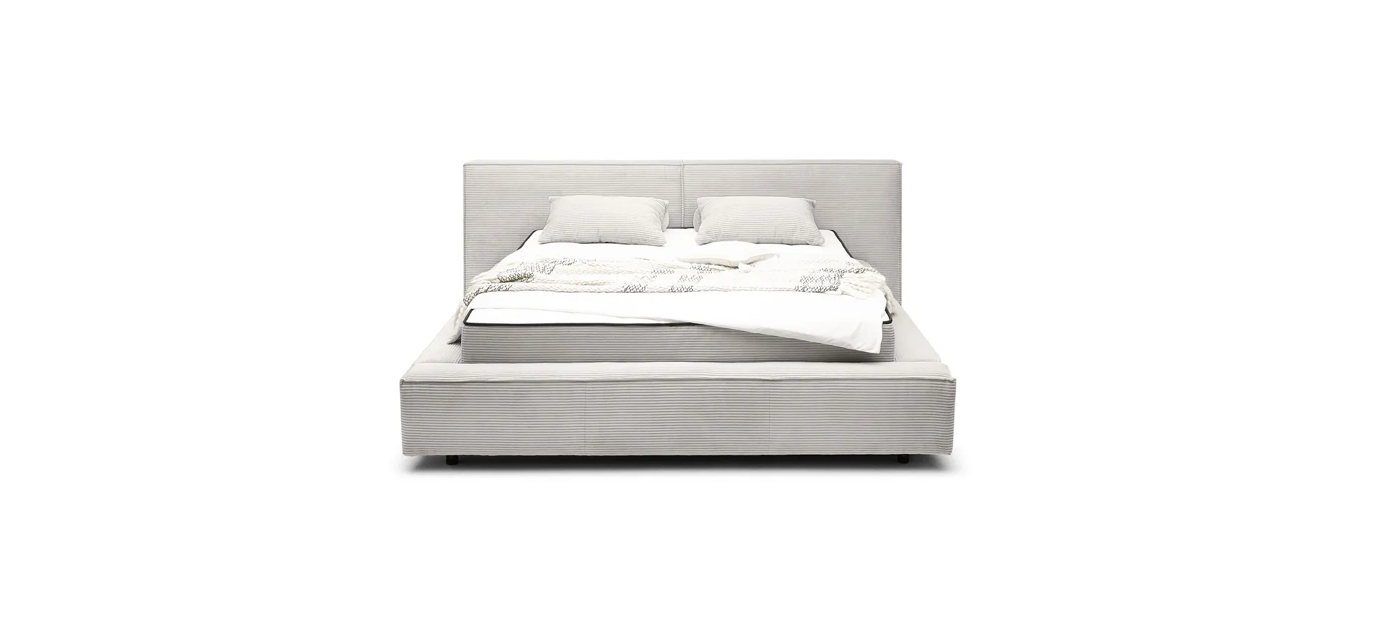 Polsterbett, Stoff dove, 180x200 cm - Edina