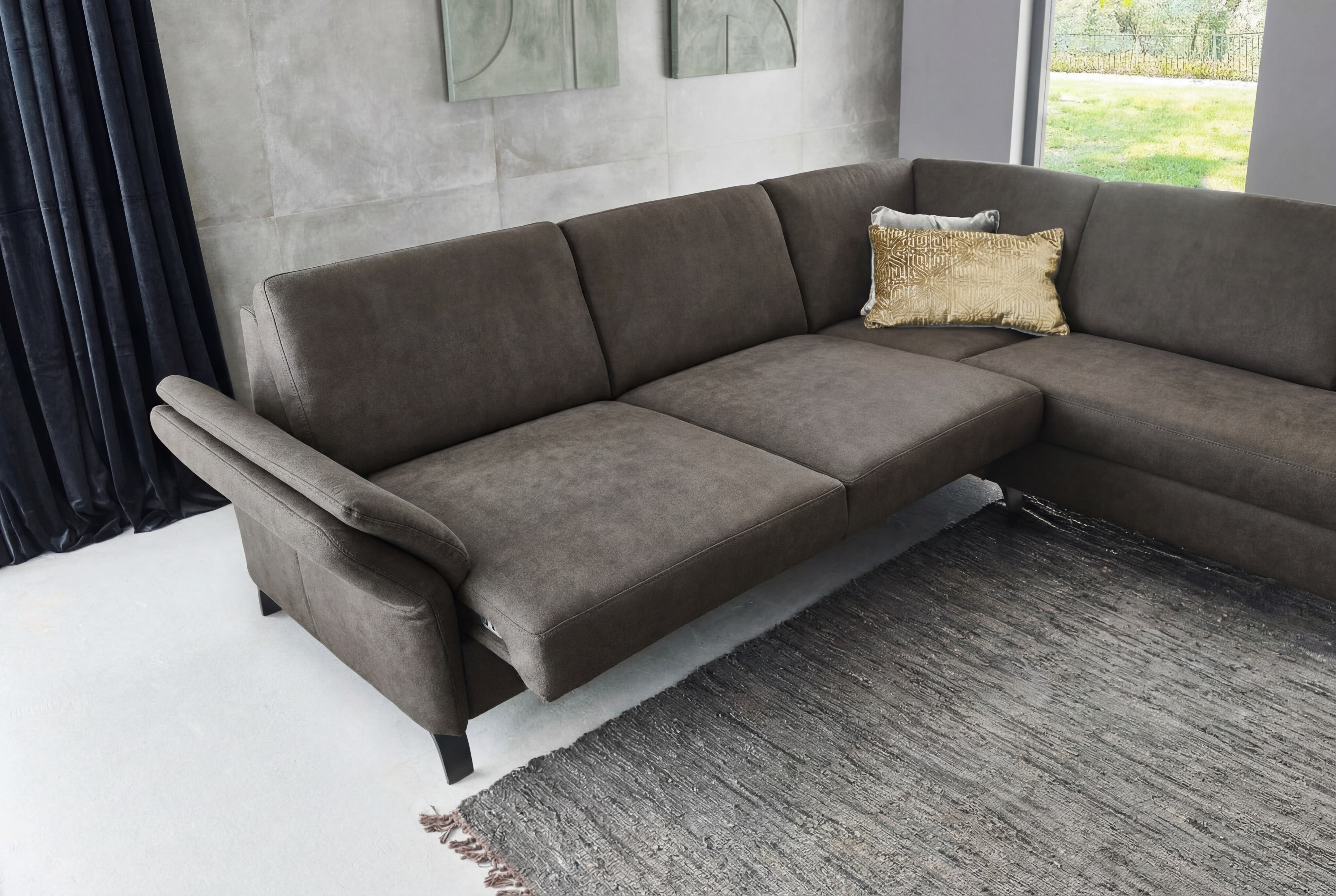 Ecksofa, Stoff taupe - LS24 Centuri