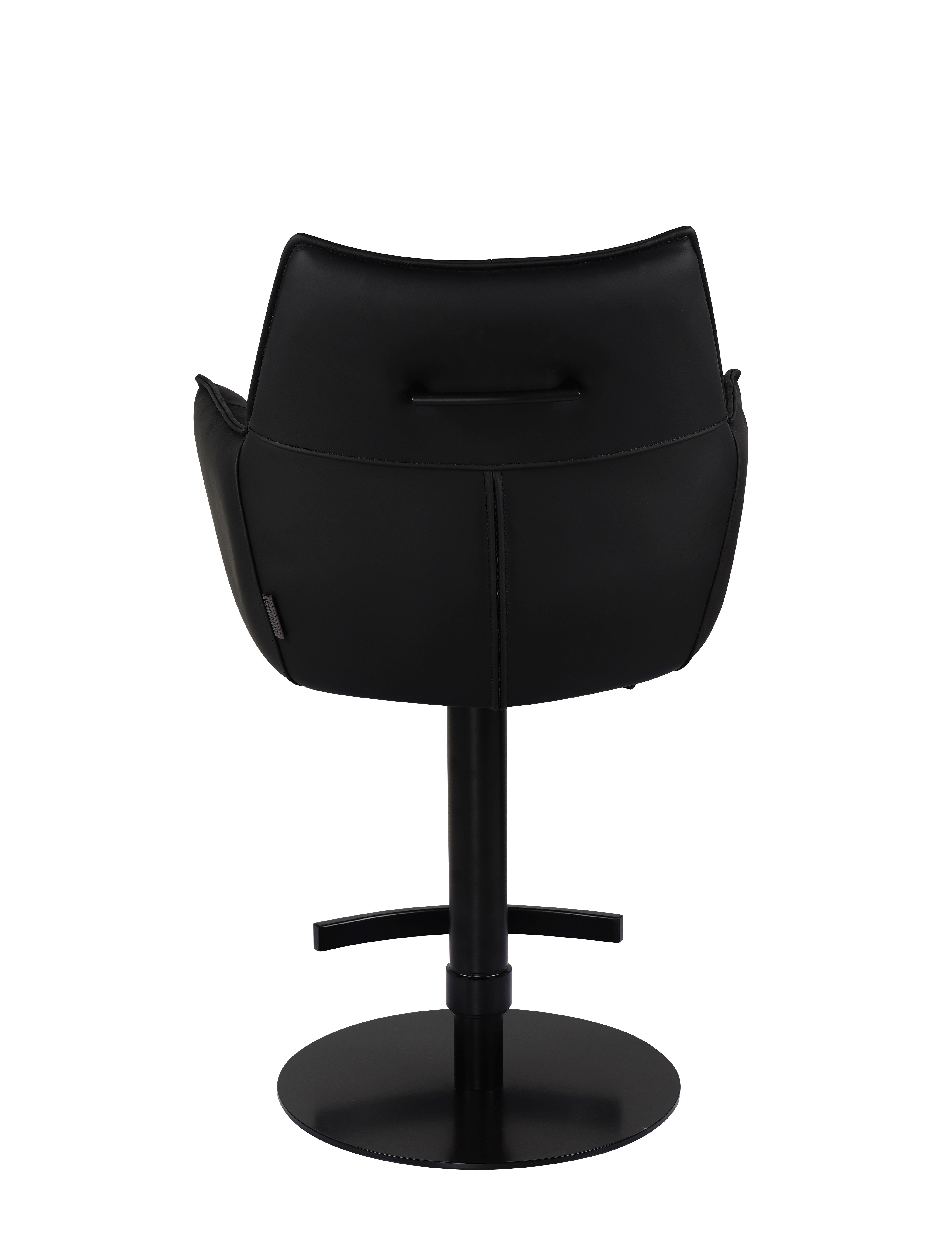 Barhocker, Leder schwarz  - Mele