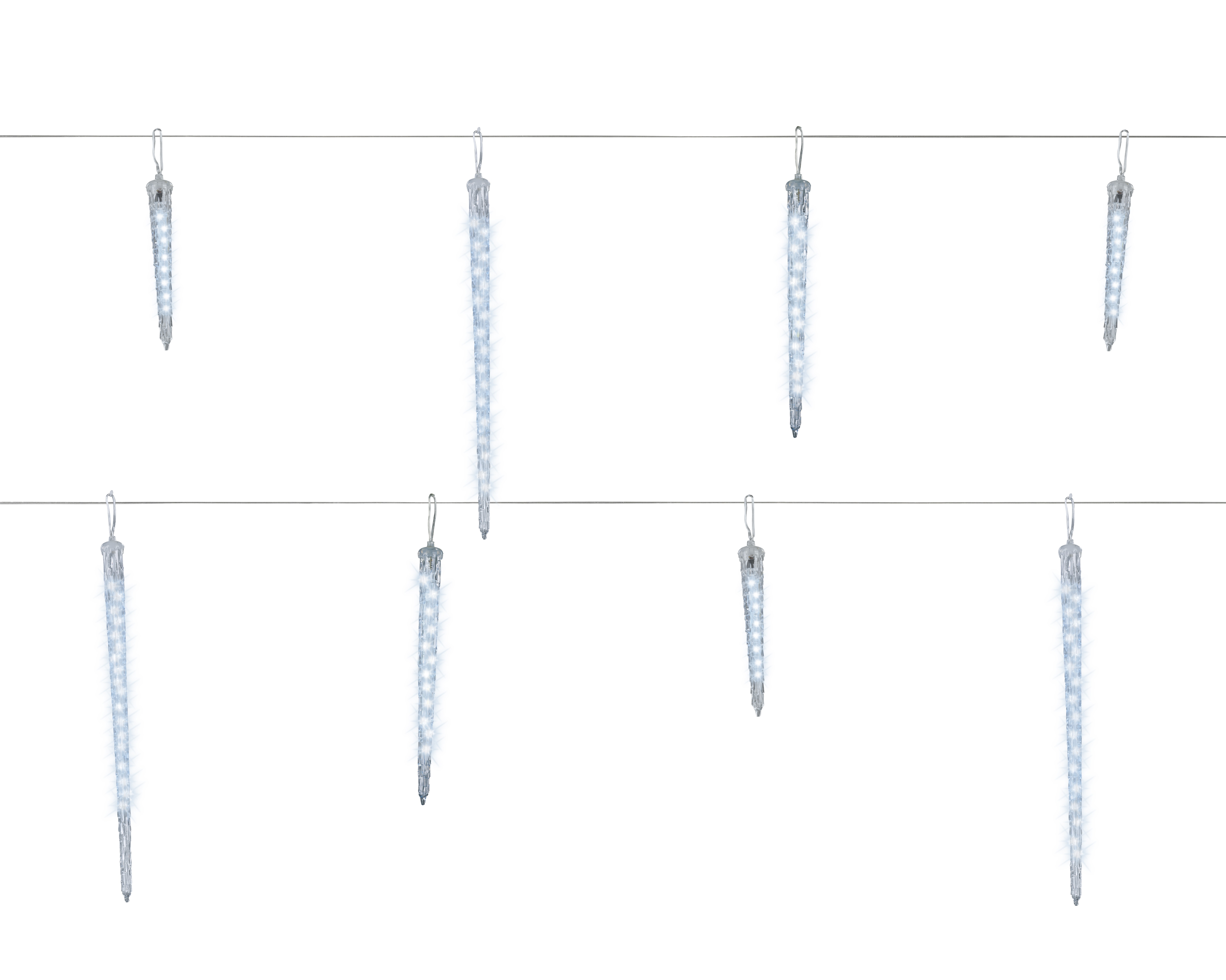 LED Icicle Lights - transparent/kalt weiss, PVC, L250cm-148L