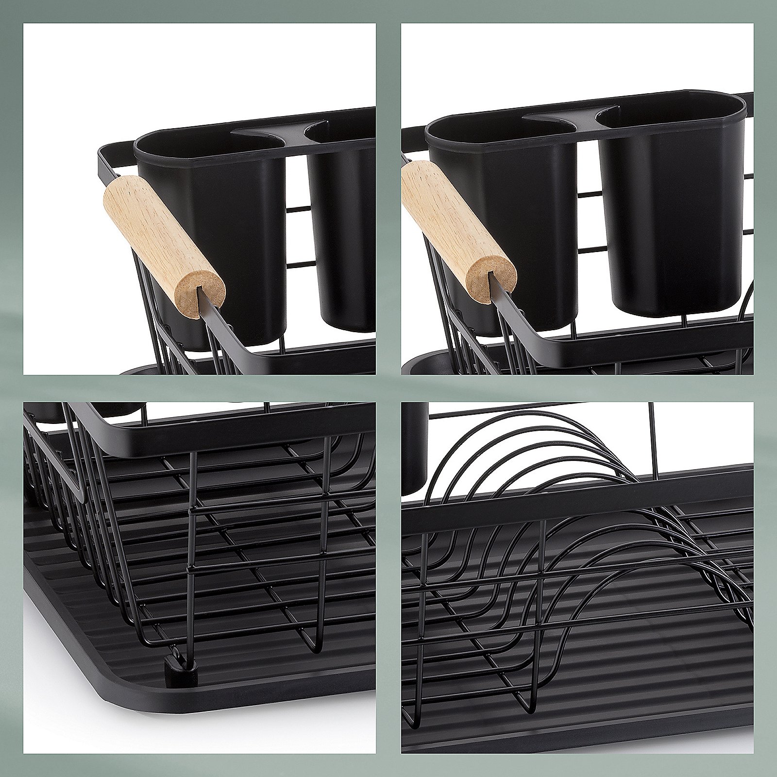 Geschirrabtropfkorb Rica 31,5x15x42 cm - Metall schwarz