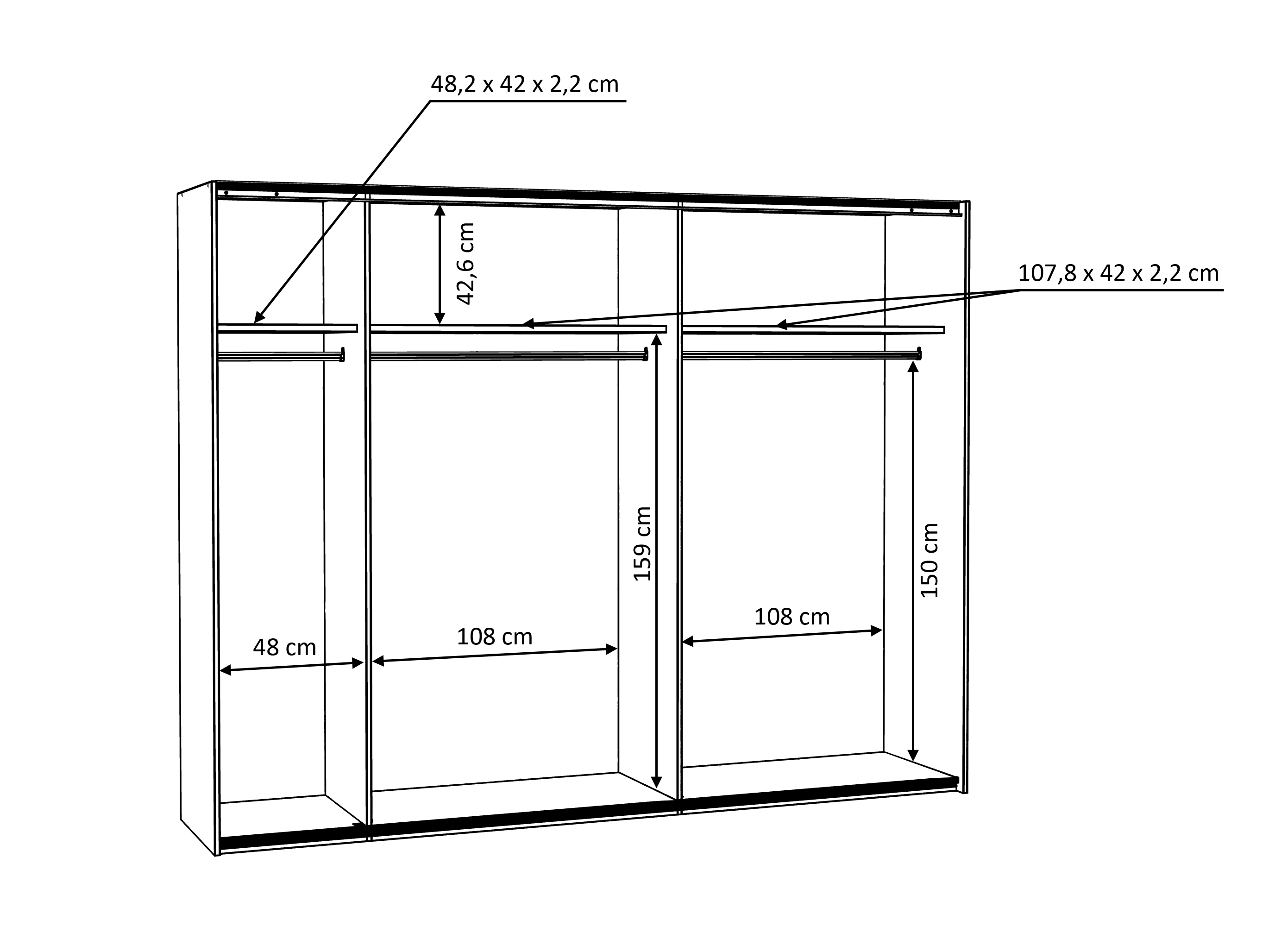 Schwebetürenschrank - Farida