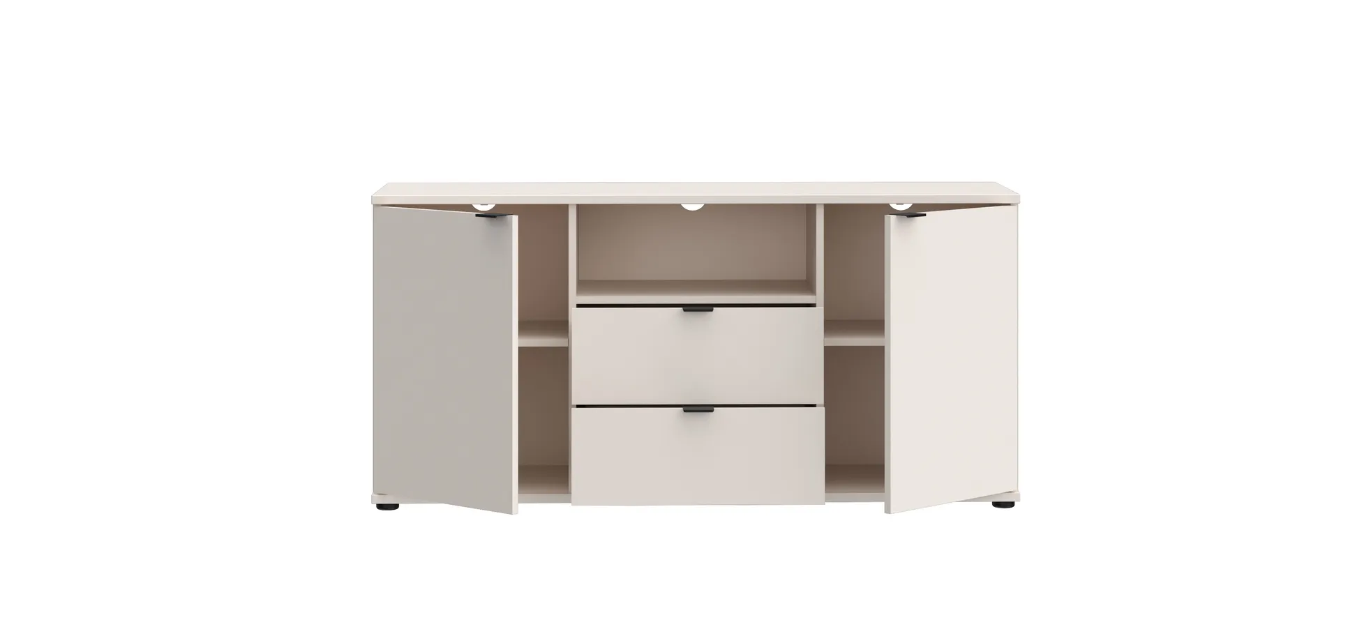 TV-Unterschrank, Sand, 2 Türen, 2 Schübe - Finella