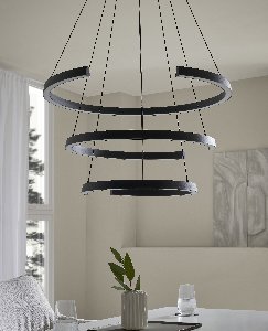 Pendelleuchte LABONETE - Alu/Stahl schwarz, 3xLED