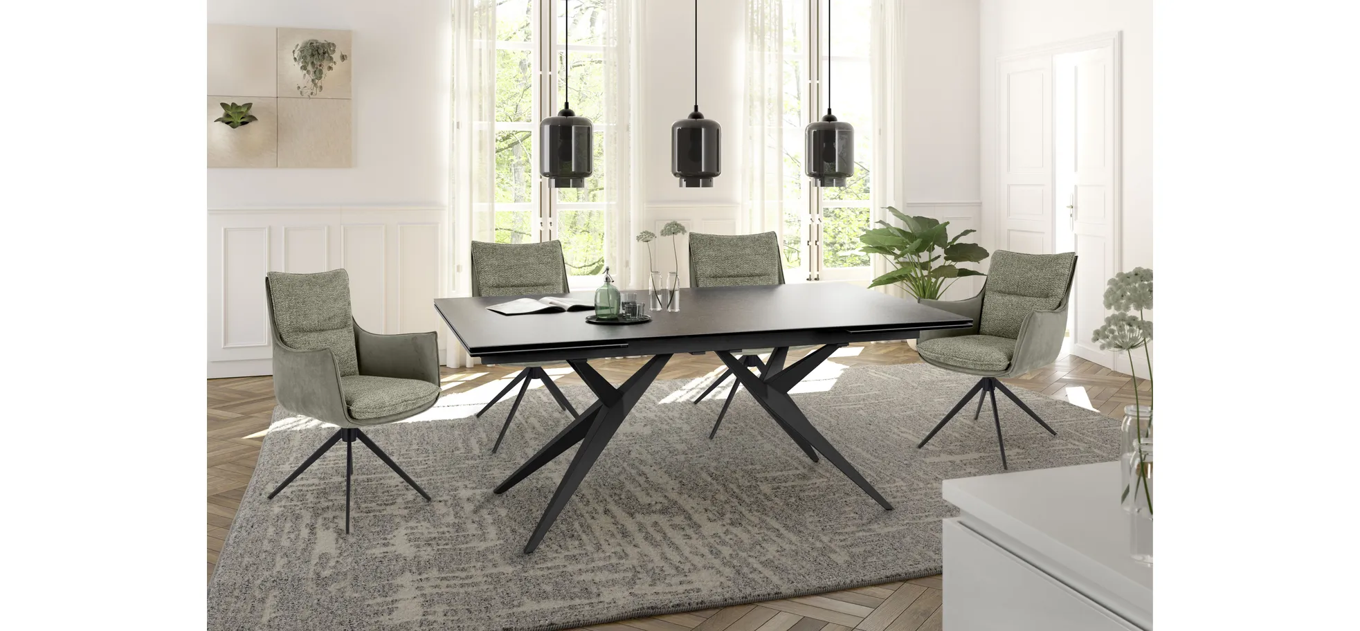 Stuhl, Bezug Winter moos/Retrobliss - Mandy