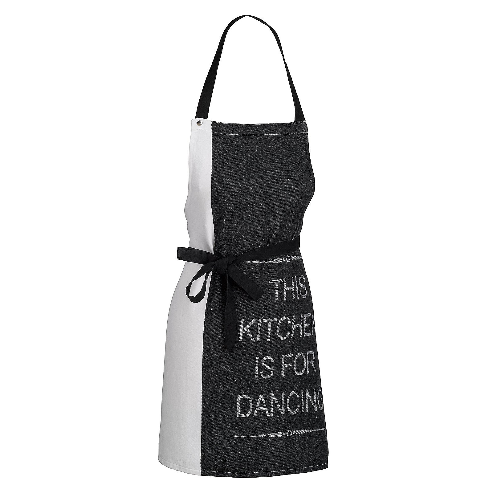 Schürze Gianna 67x80 cm - 100%Baumwolle weiß-schwarz This kitchen