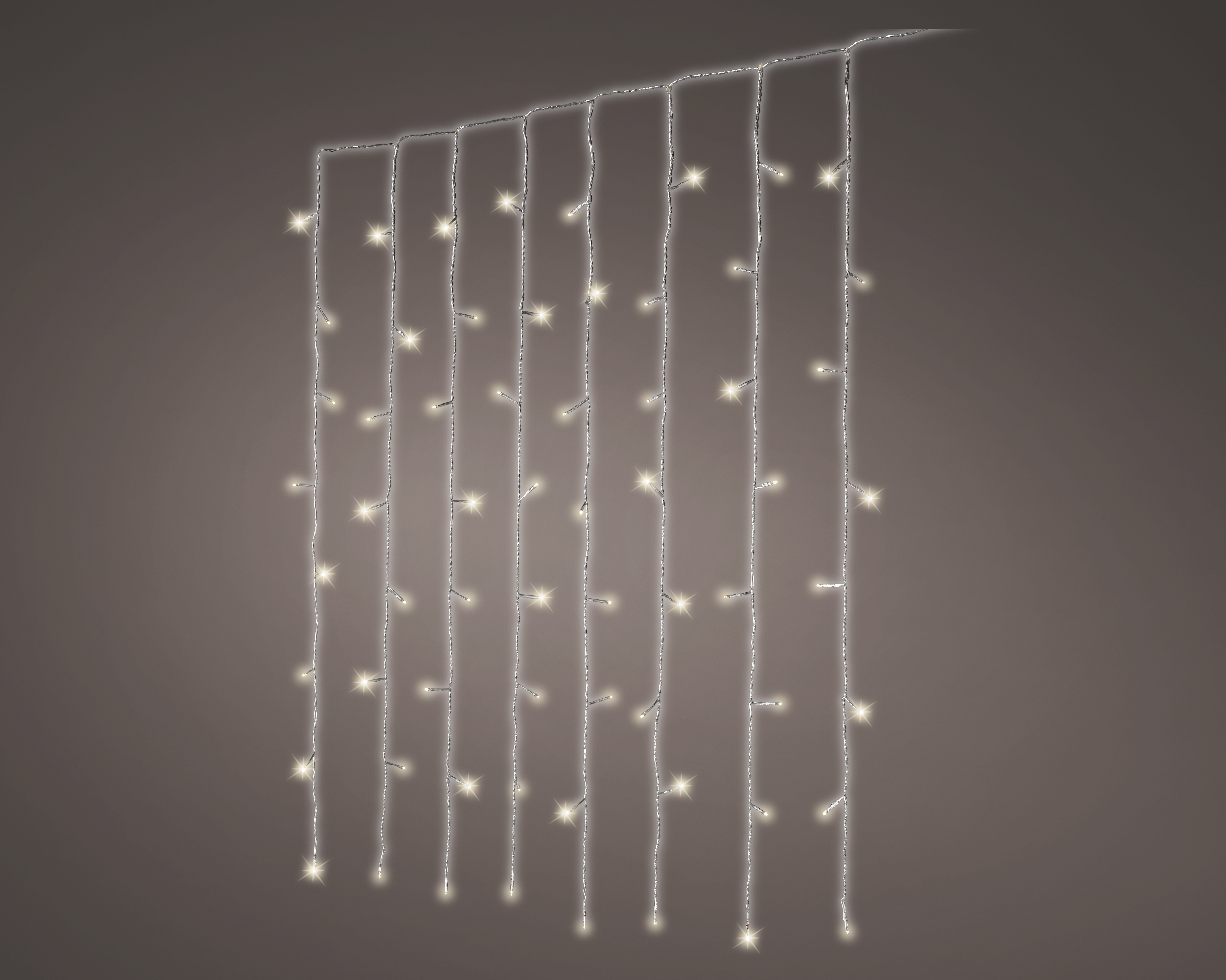LED Lichtvorhang - transparent/warm weiss, PVC, W100-H200cm-120L