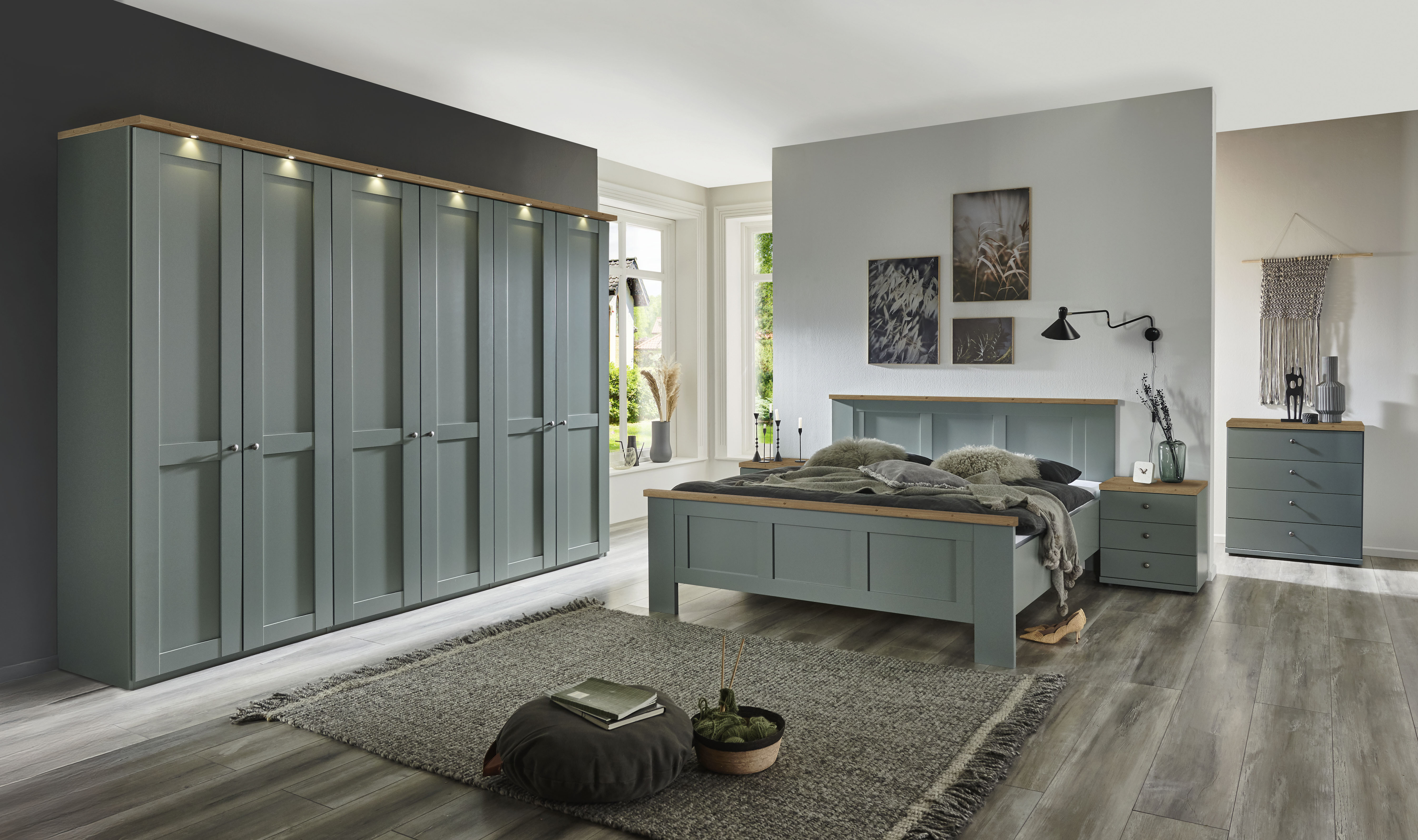 Schlafzimmer, Salbeigrün-Dekor - Mykon 906