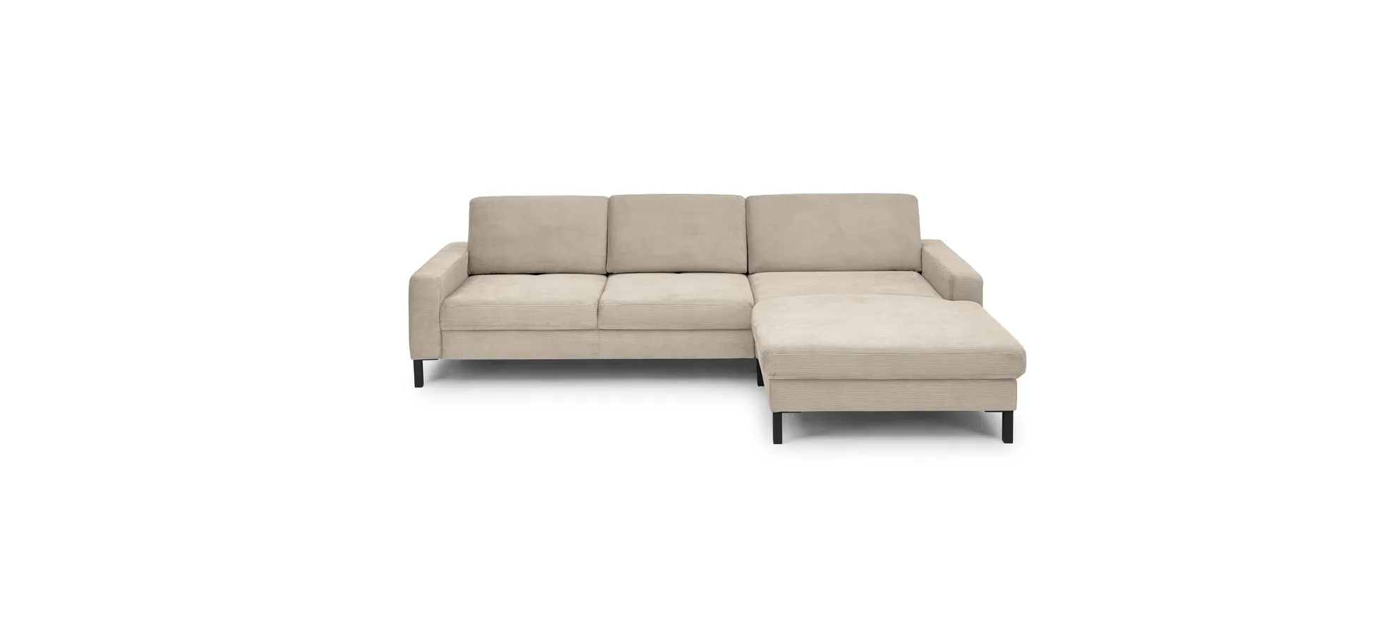  Ecksofa CALM MOVE 2.0 - 2,5-Sitzer mit Longchair rechts, Feincord, Sand