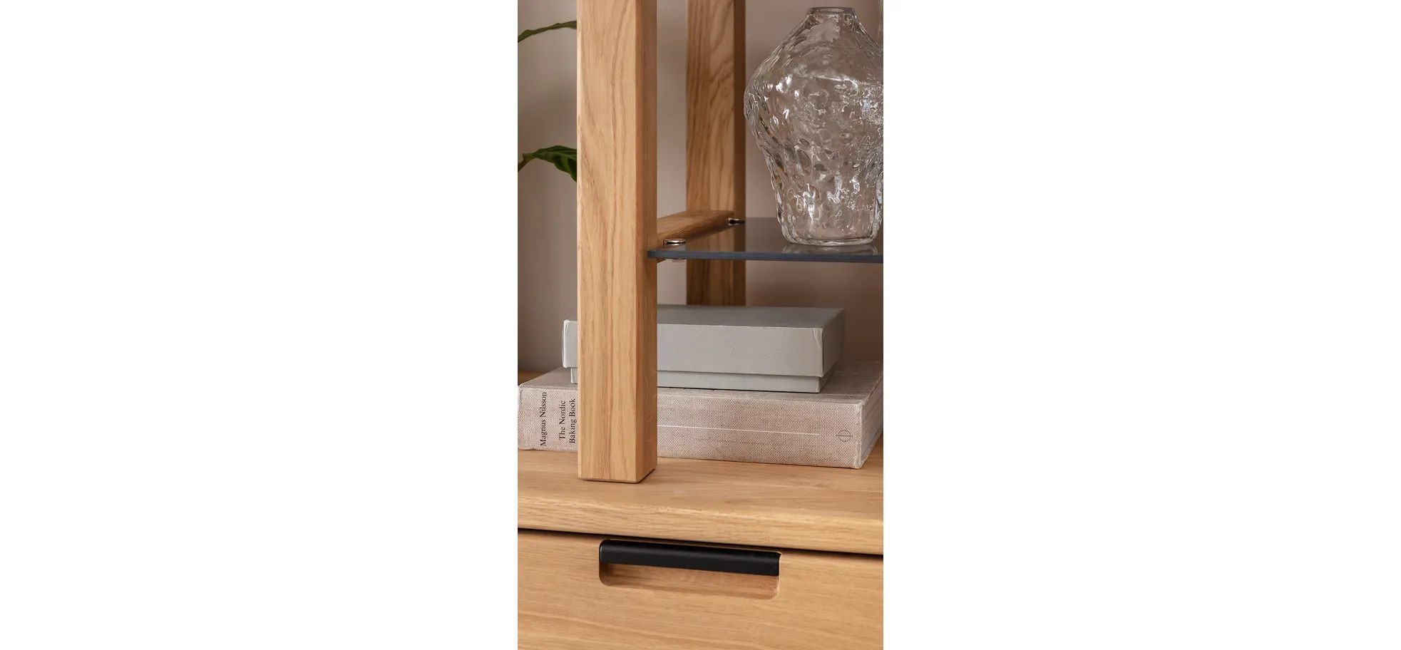 Wohnwand, Eiche massiv, legno geölt - Elara